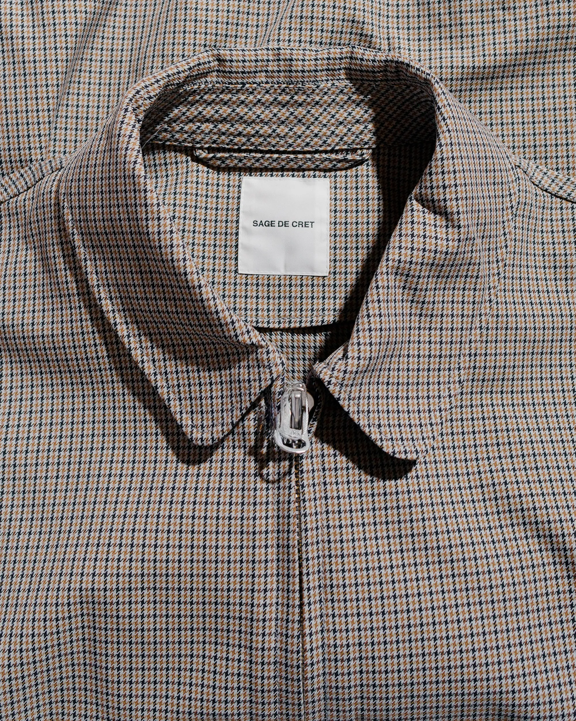 Sage de Cret Nylon/Polyester Checkered Short Jacket Gun Club Check sold by Lost & Found product image thumbnail 5