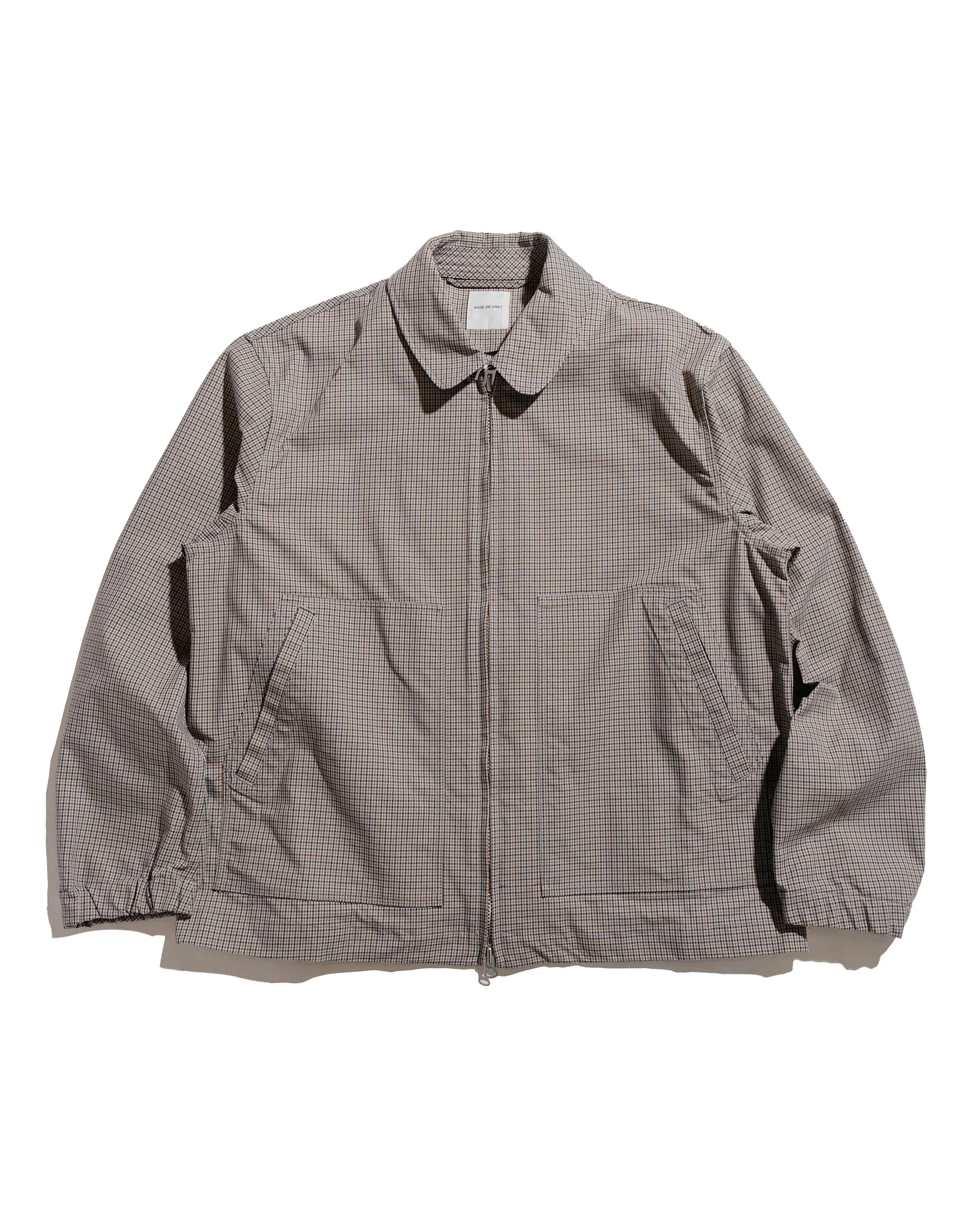 Sage de Cret Nylon/Polyester Checkered Short Jacket Gun Club Check sold by Lost & Found
