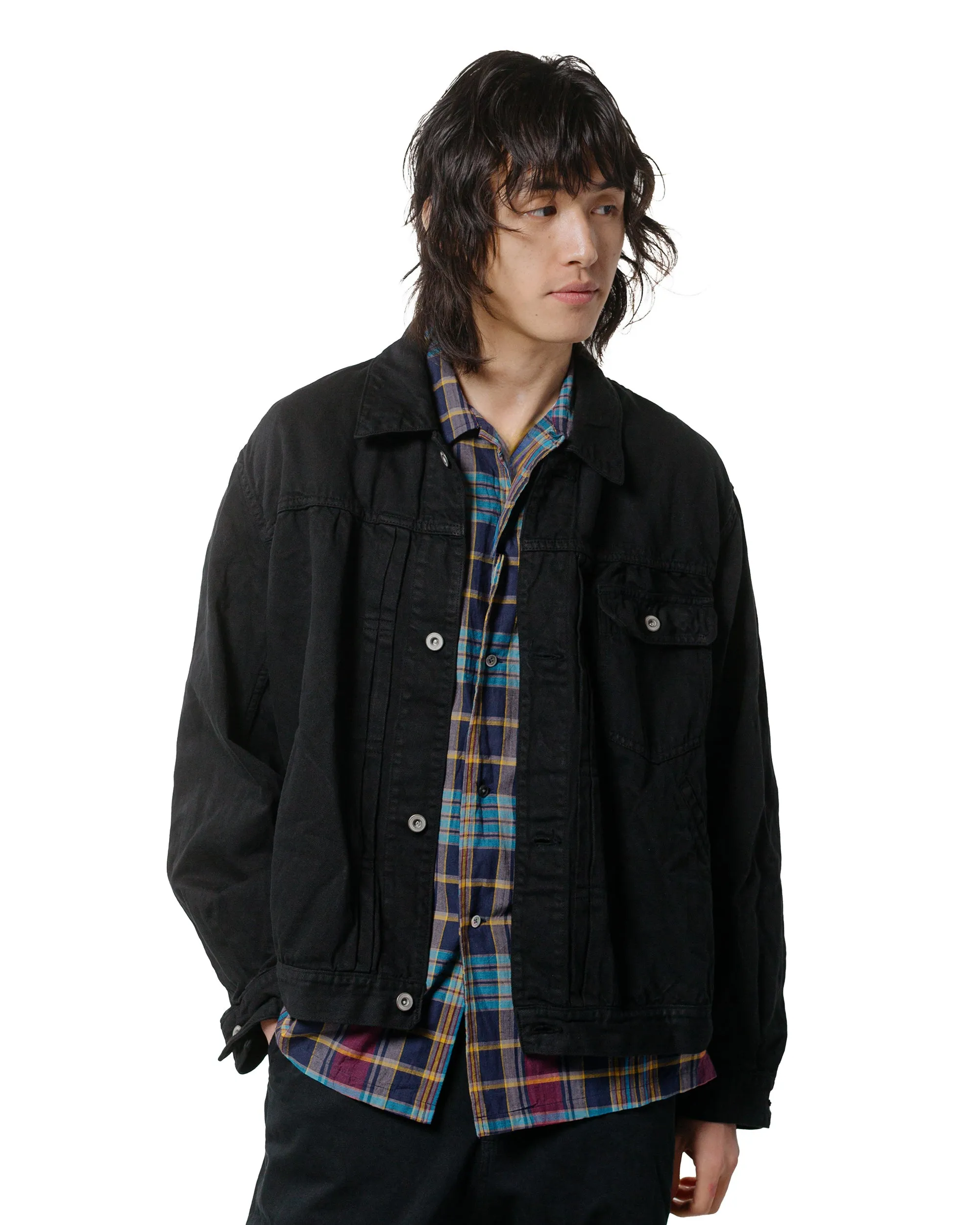 Sage de Cret Cotton/Linen Denim Short Jacket Black sold by Lost & Found product image thumbnail 2