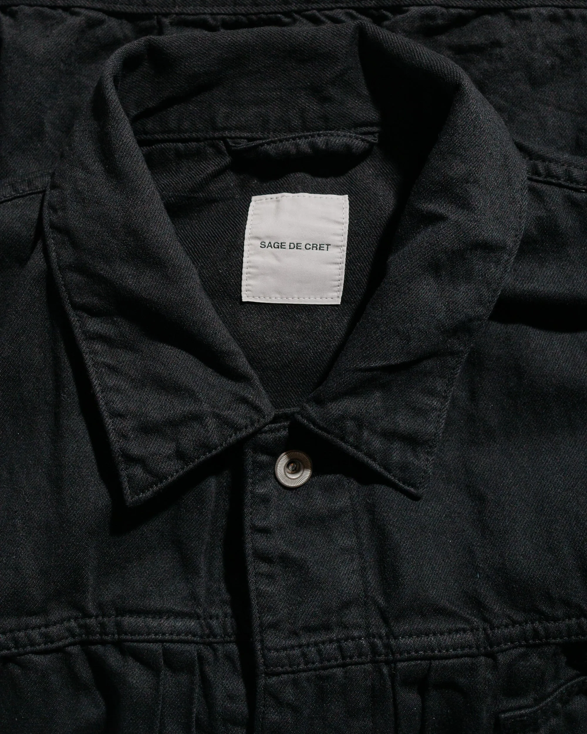 Sage de Cret Cotton/Linen Denim Short Jacket Black sold by Lost & Found product image thumbnail 5