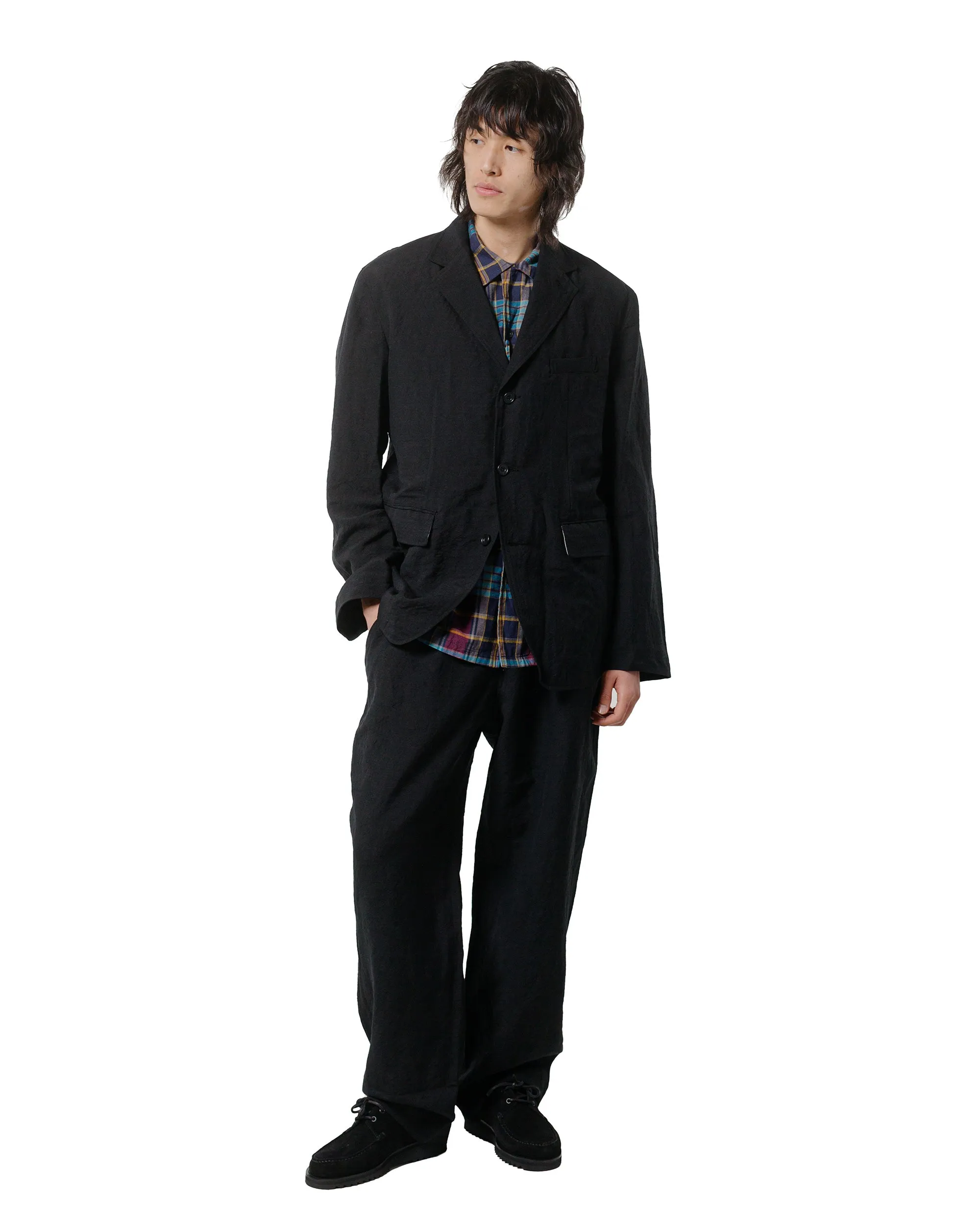 Sage de Cret Wool/Linen Tumbler Three Button Tailored Jacket Black sold by Lost & Found product image thumbnail 4