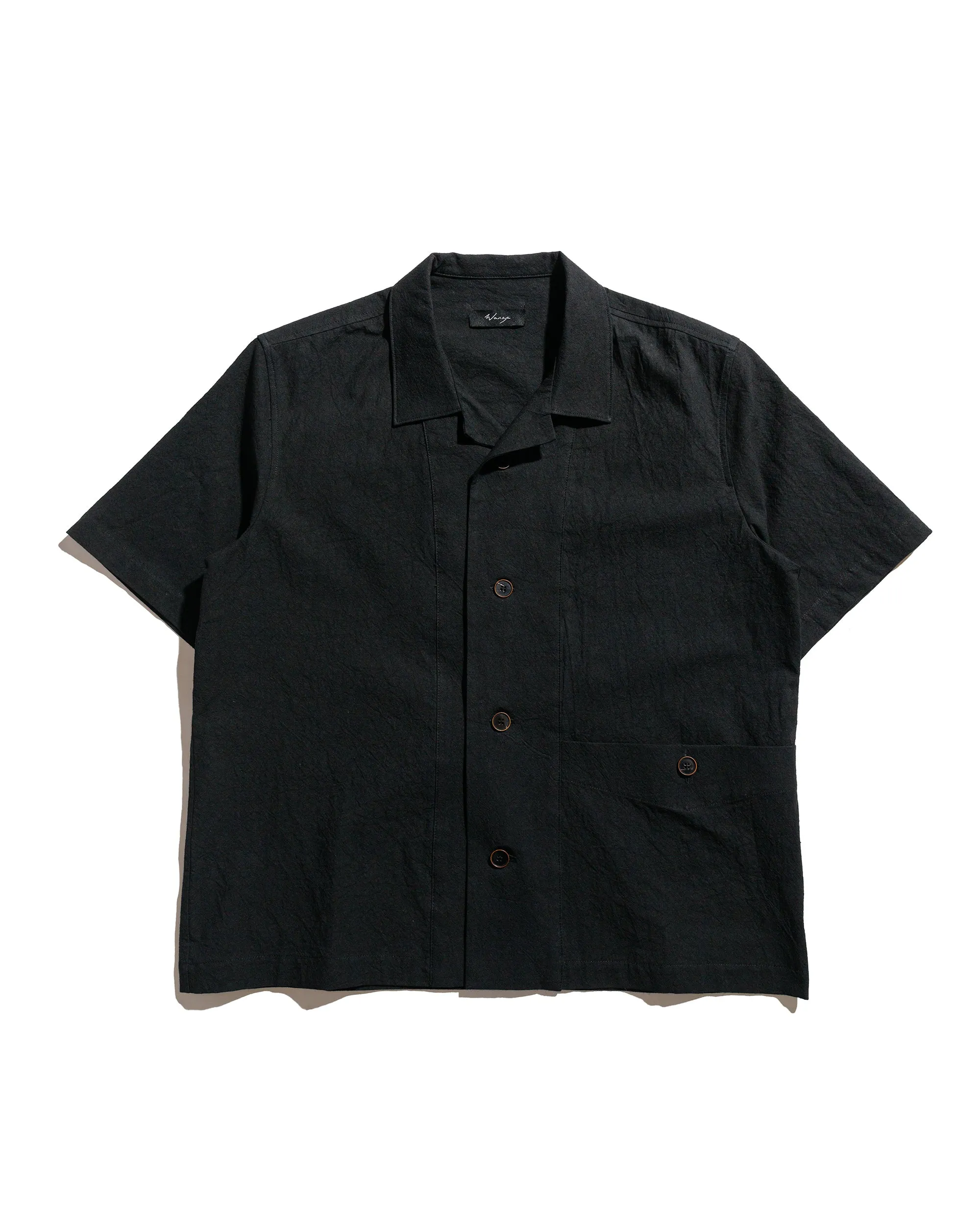 Wanze Uniform Shirt Cotton Hemp Black sold by Lost & Found