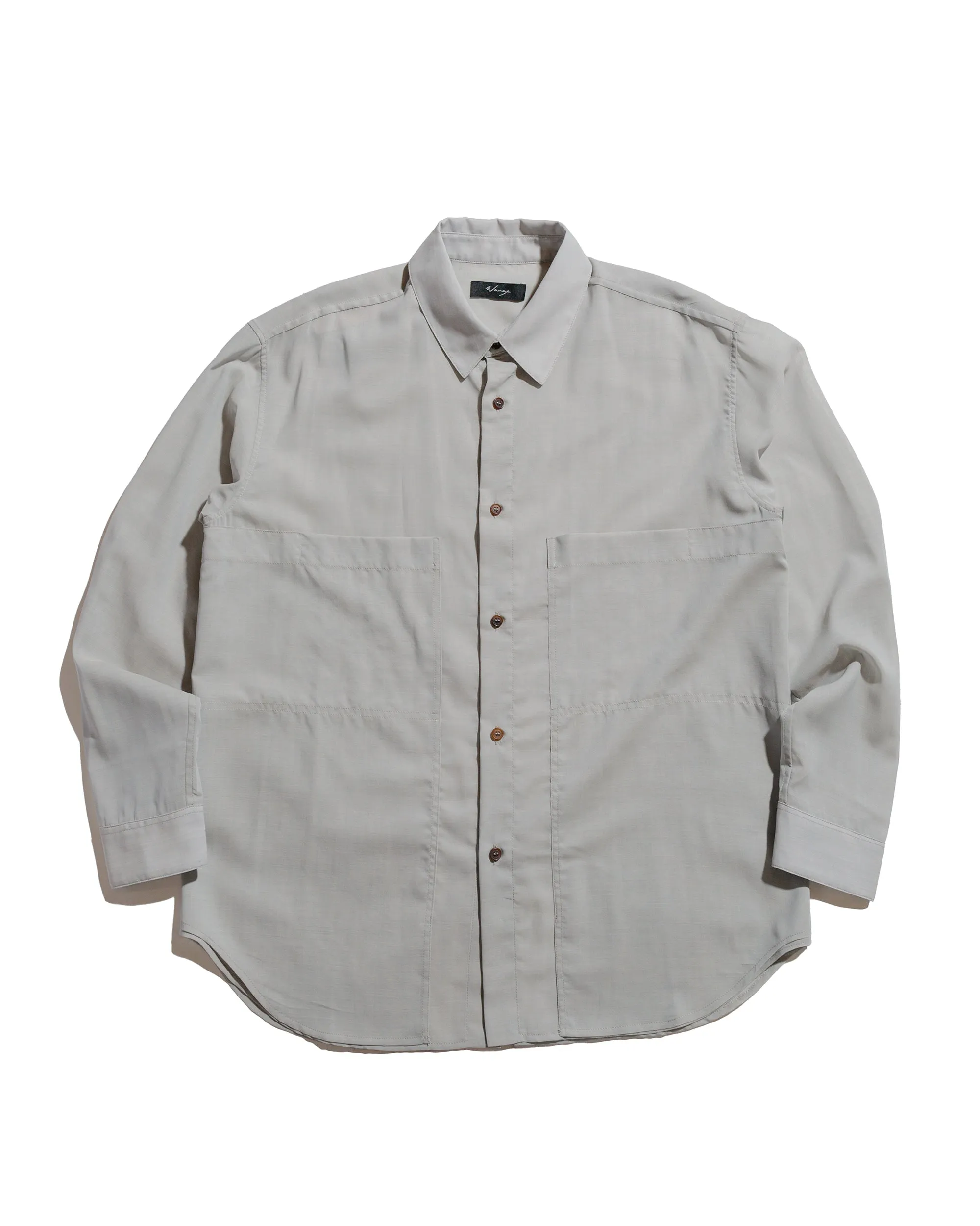 Wanze Layered Button Up Shirt Wool Voile Hazy Blue sold by Lost & Found