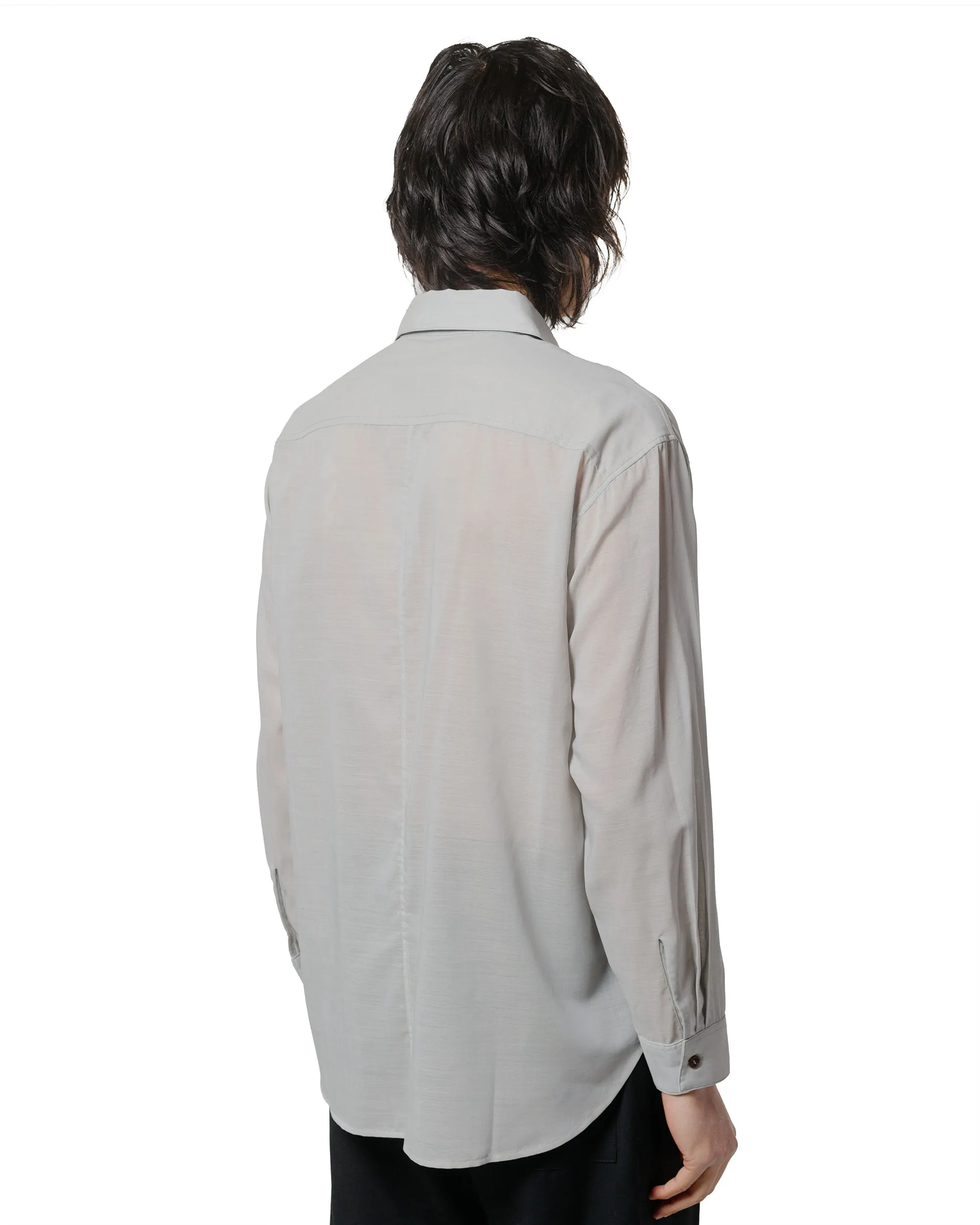 Wanze Layered Button Up Shirt Wool Voile Hazy Blue sold by Lost & Found product image thumbnail 3