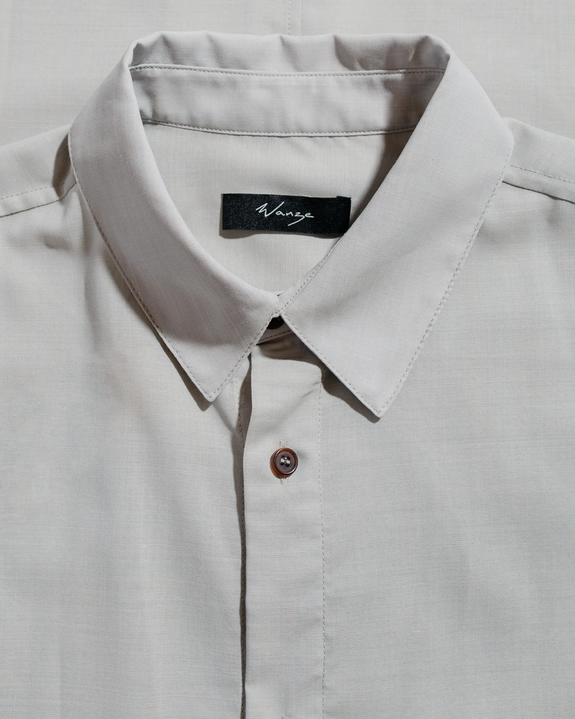 Wanze Layered Button Up Shirt Wool Voile Hazy Blue sold by Lost & Found product image thumbnail 5