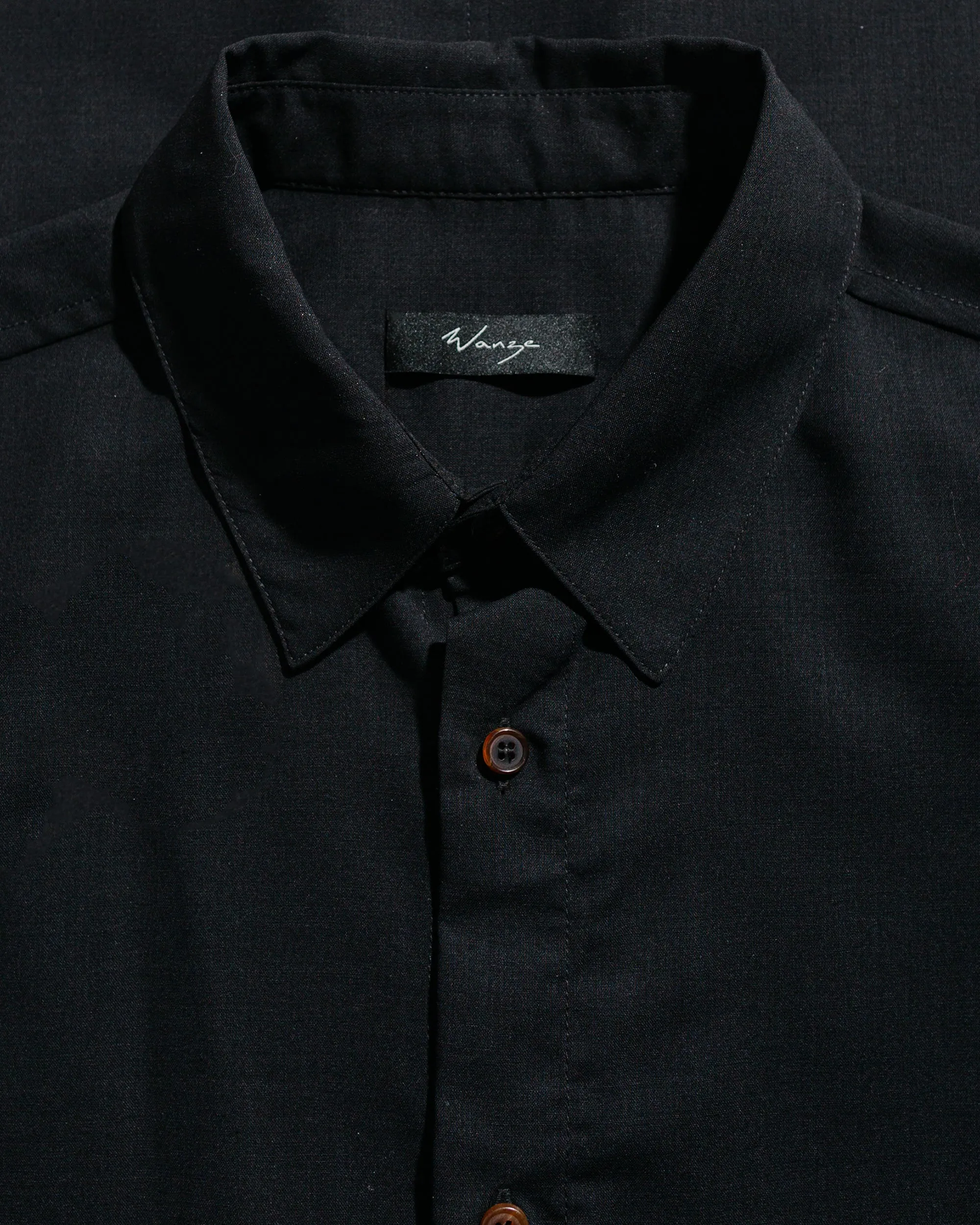 Wanze Layered Button Up Shirt Wool Voile Black sold by Lost & Found product image thumbnail 5
