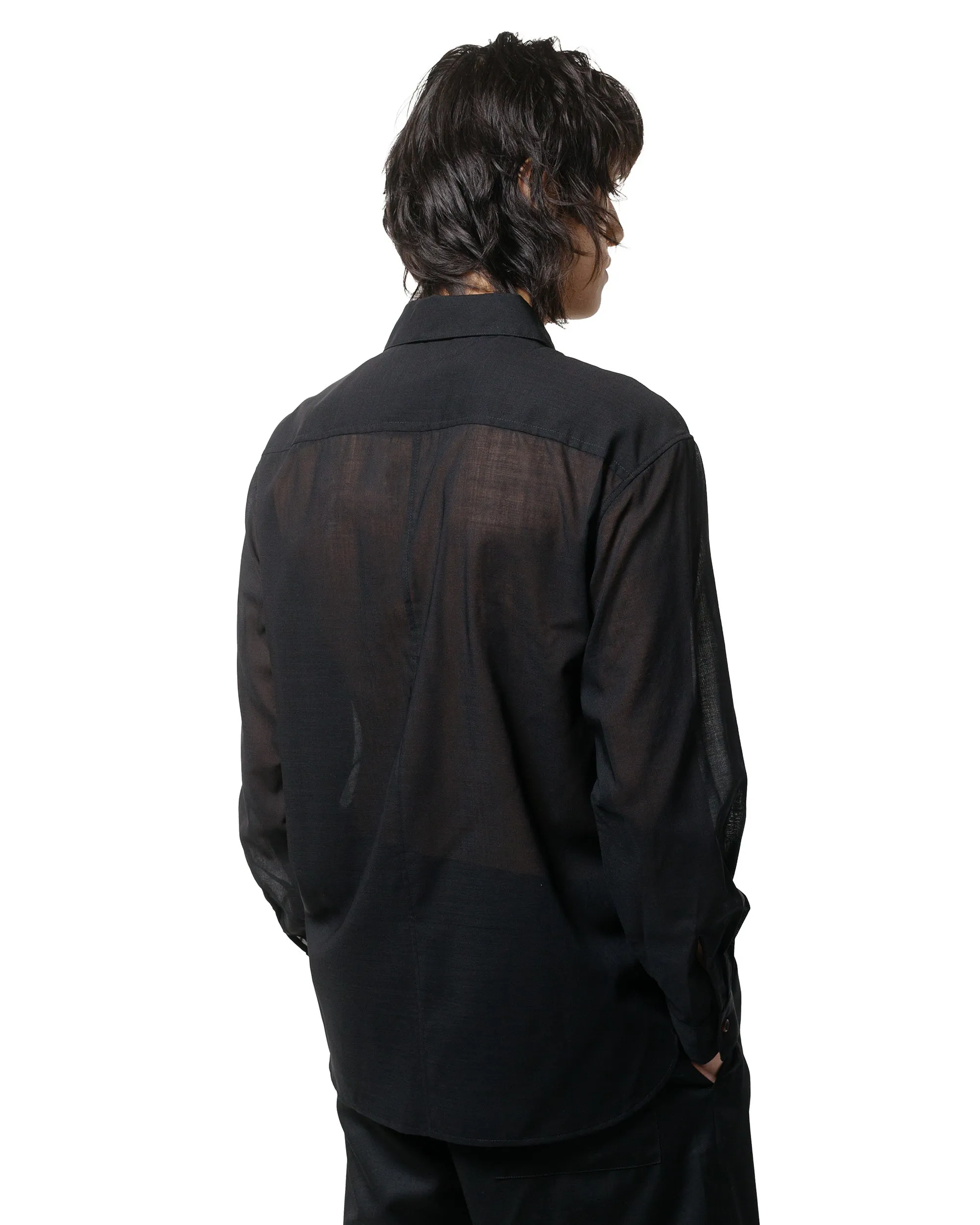 Wanze Layered Button Up Shirt Wool Voile Black sold by Lost & Found product image thumbnail 3