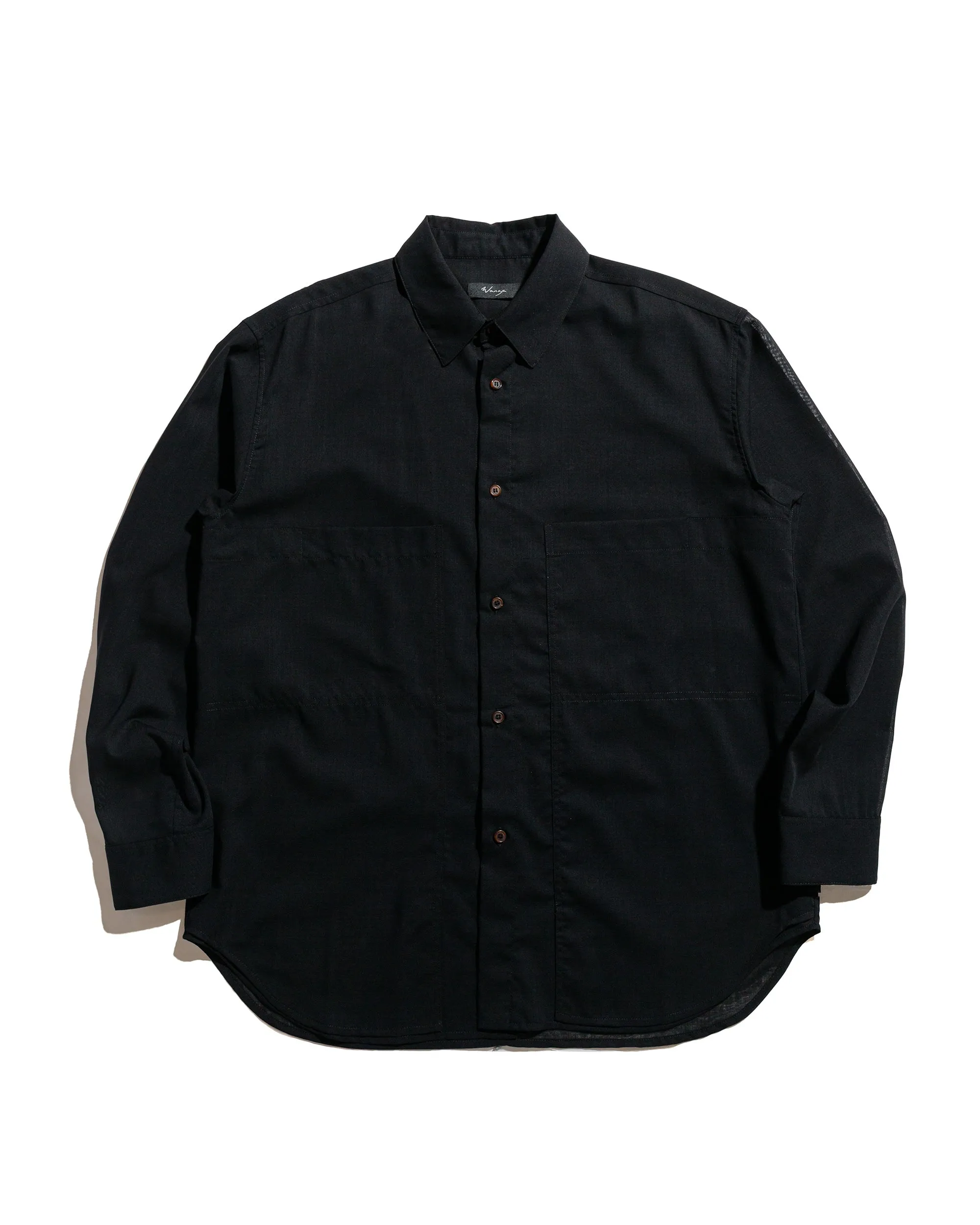 Wanze Layered Button Up Shirt Wool Voile Black sold by Lost & Found