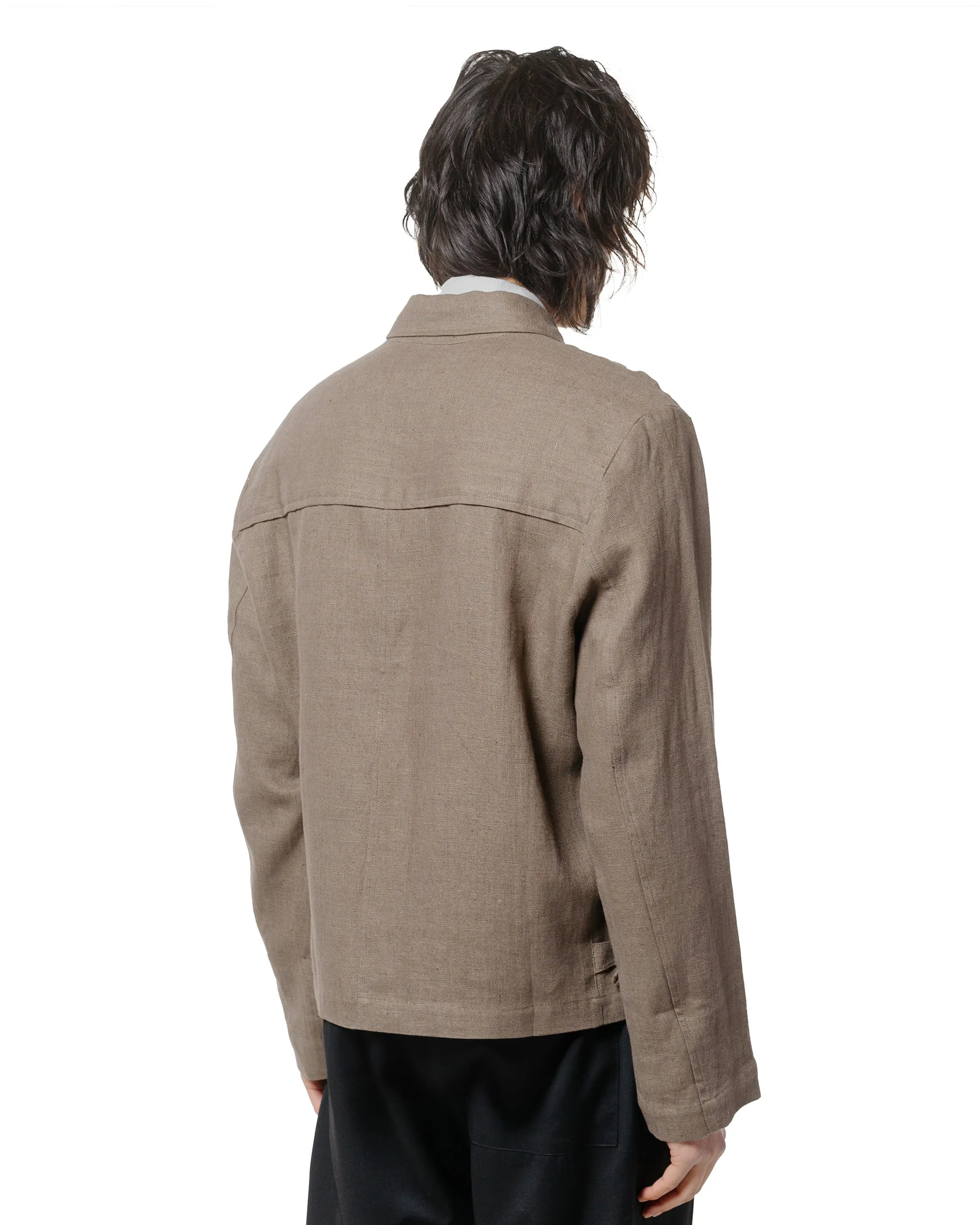 Wanze Button Up Blouson Natural Linen Taupe sold by Lost & Found product image thumbnail 3