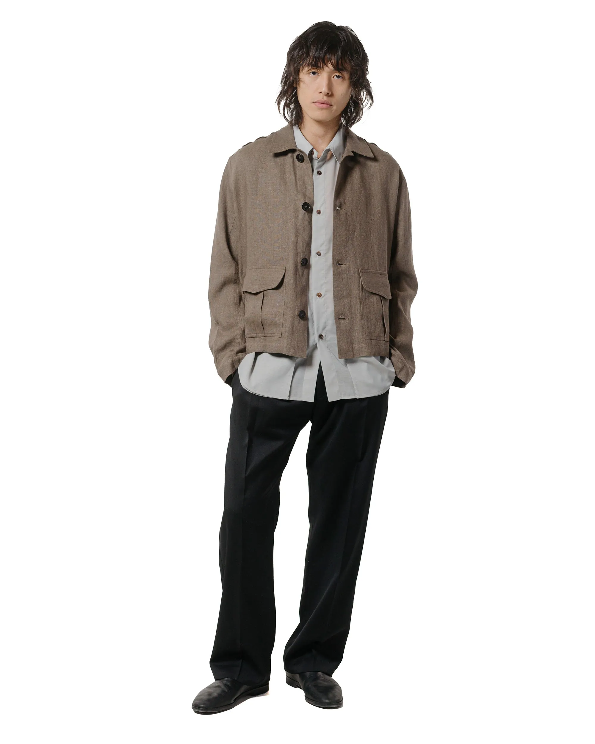 Wanze Button Up Blouson Natural Linen Taupe sold by Lost & Found product image thumbnail 5