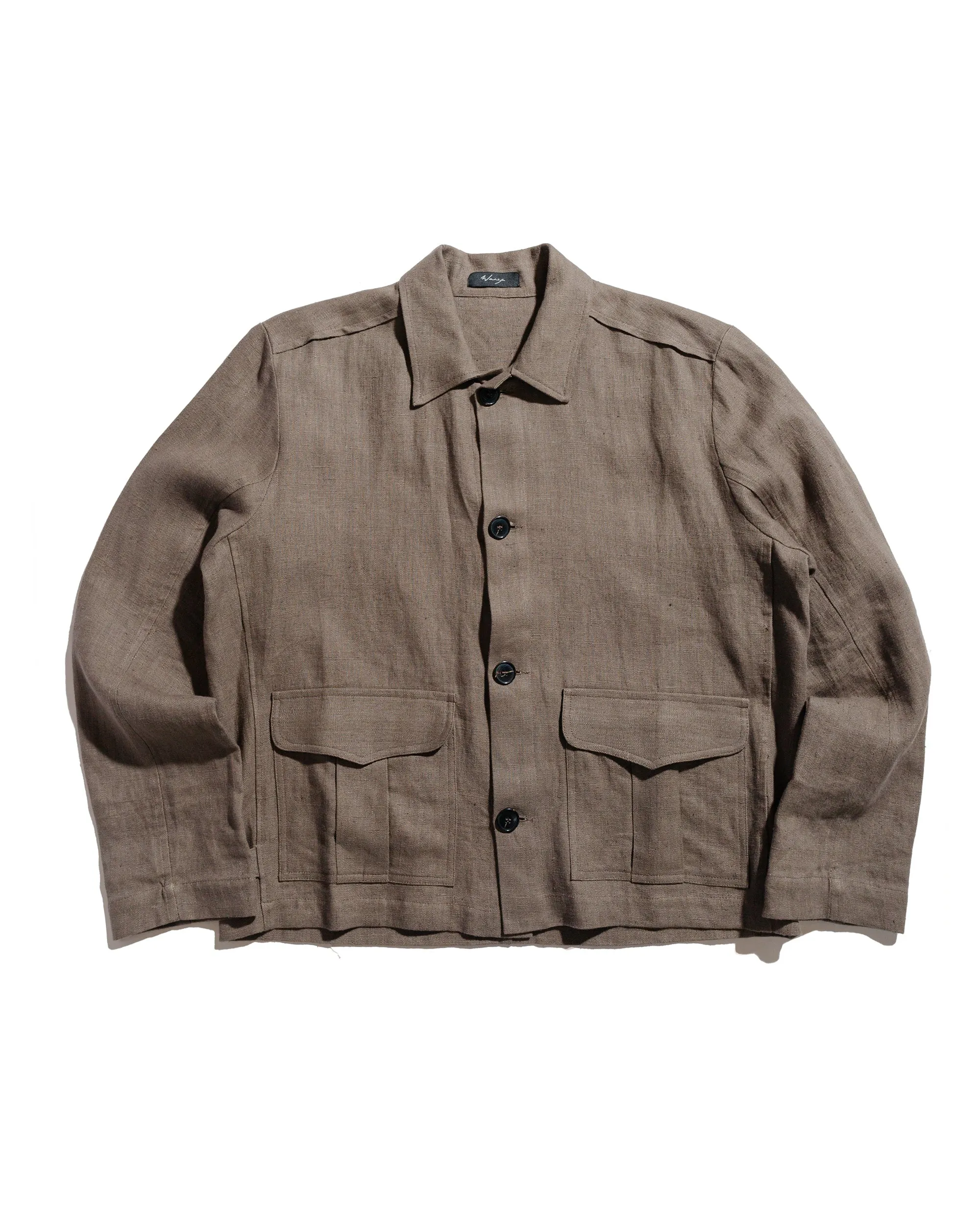 Wanze Button Up Blouson Natural Linen Taupe sold by Lost & Found