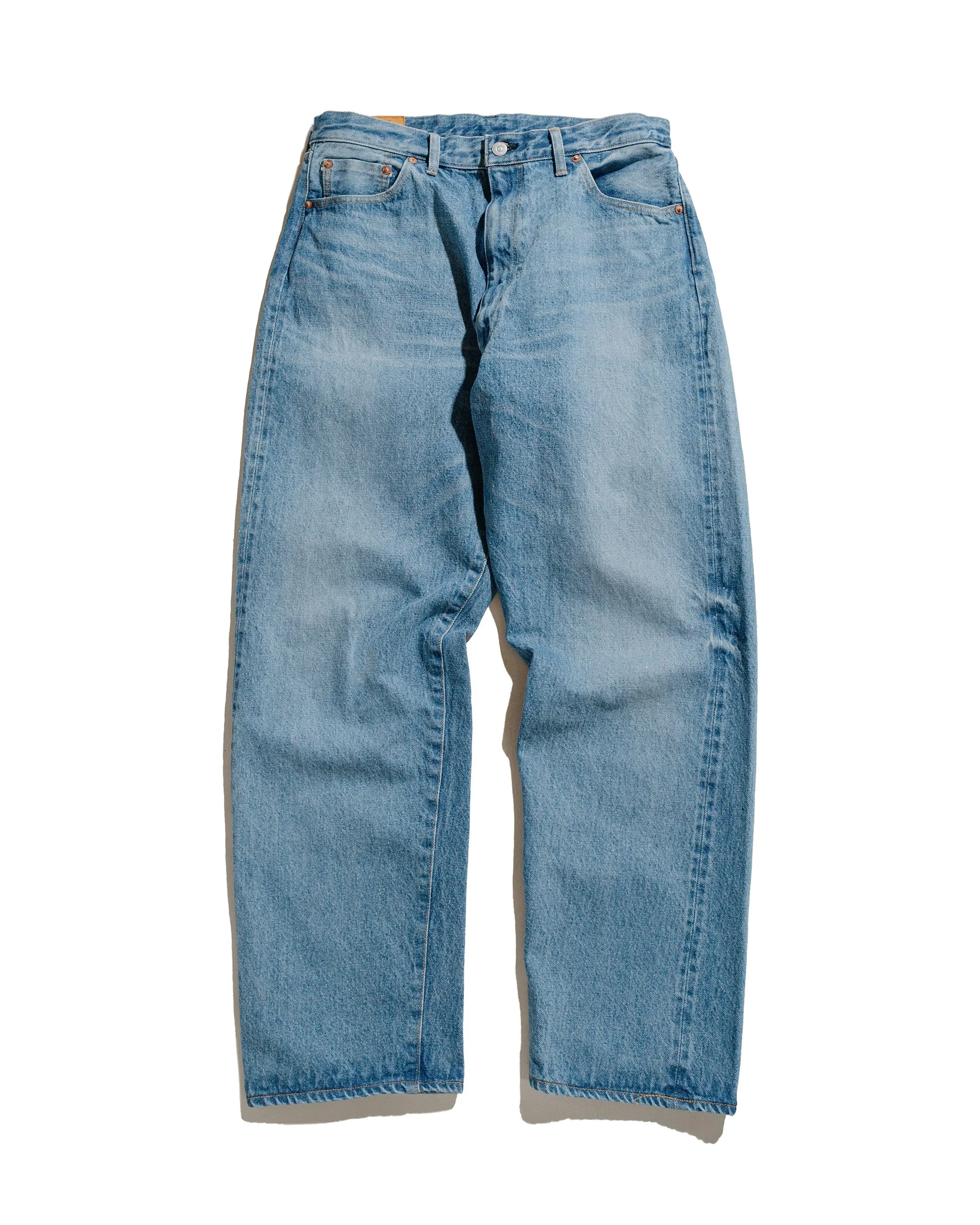 KAPTAIN SUNSHINE 5P Zipper Front Denim Pants Indigo Vintage Wash sold by Lost & Found