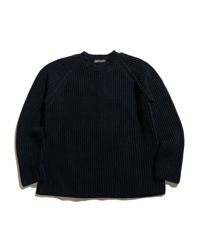 CASEY CASEY Pannocchia Sweater Crepe Cot Navy sold by Lost & Found
