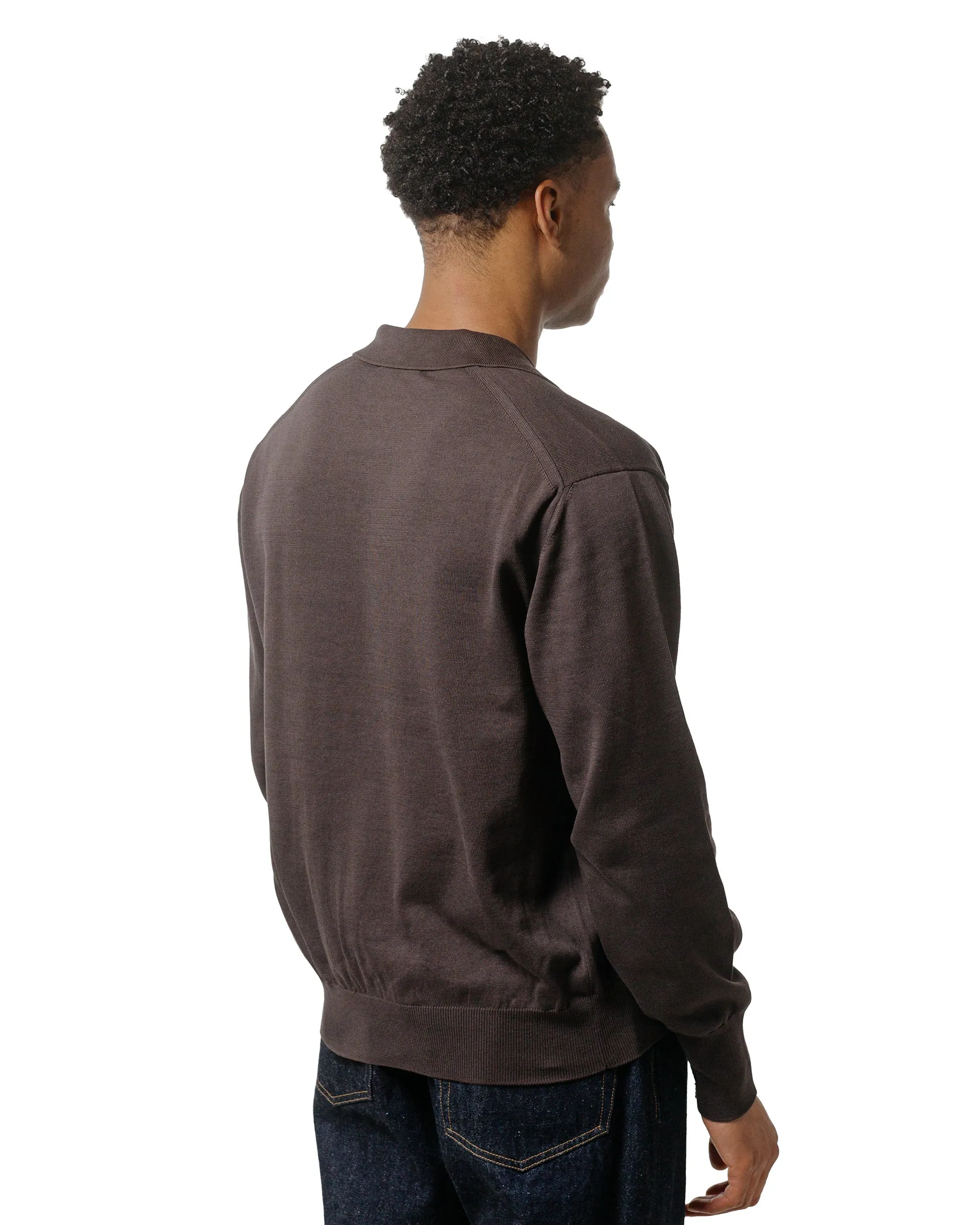 KAPTAIN SUNSHINE Cotton Knit Skipper Shirt Brown sold by Lost & Found product image thumbnail 3