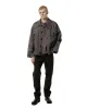 Our Legacy Funnel Shirt Charcoal Bordeaux Dense Poplin sold by Lost & Found