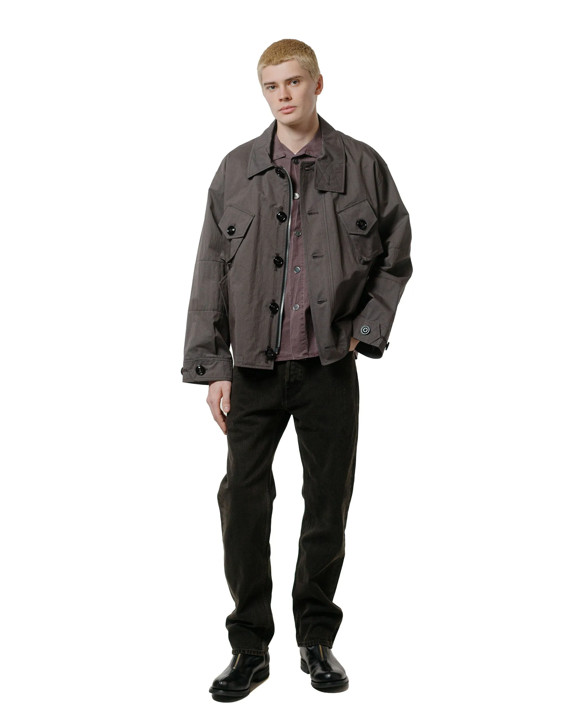 Our Legacy Funnel Shirt Charcoal Bordeaux Dense Poplin sold by Lost & Found product image thumbnail 4