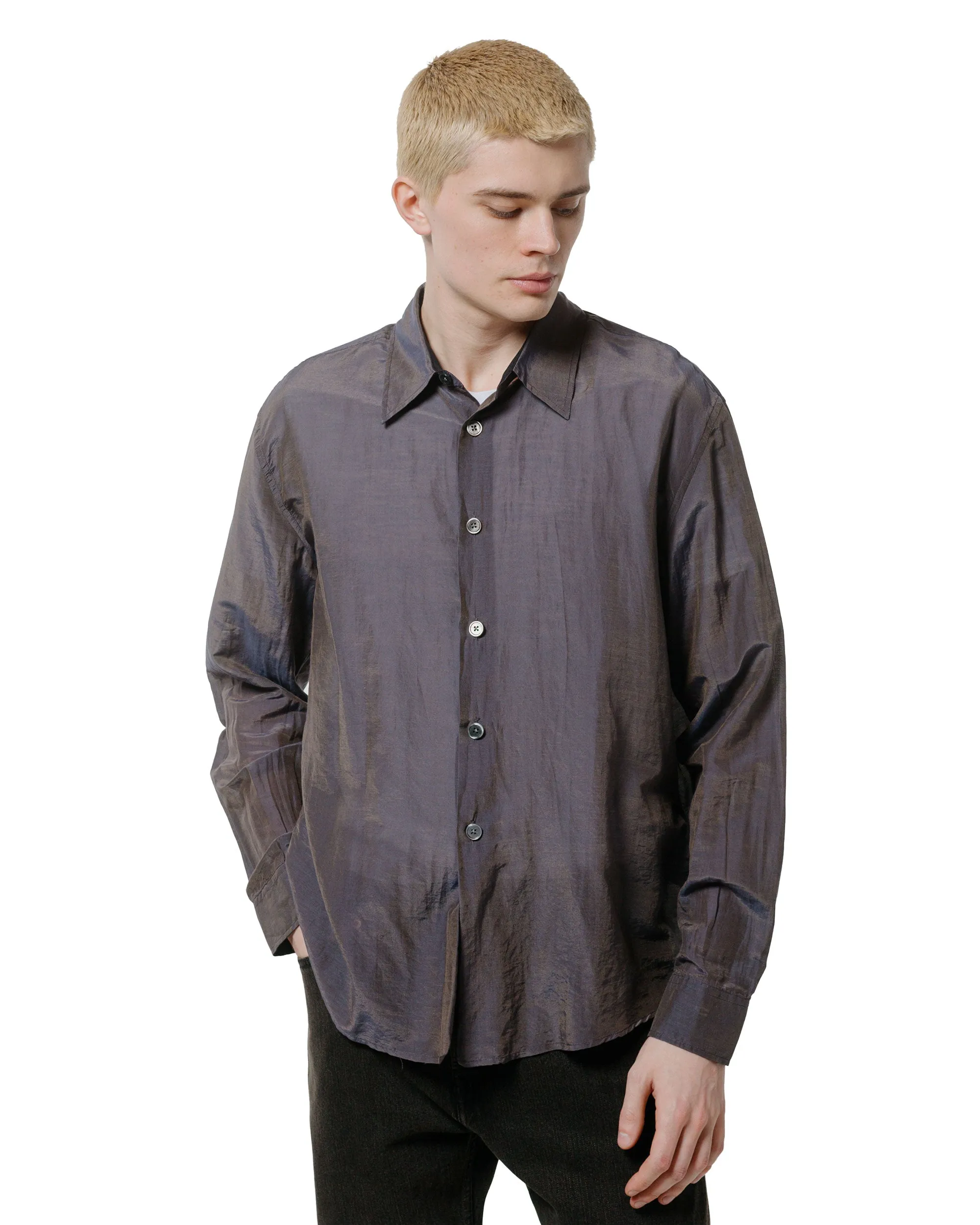 Our Legacy Beyond Shirt Charcoal Bordeaux Cotton Silk sold by Lost & Found product image thumbnail 2