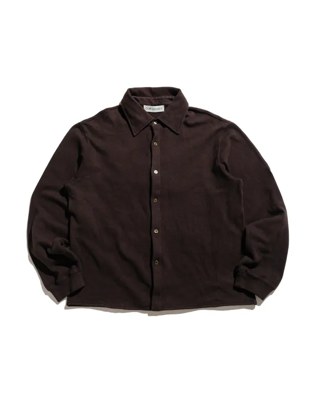 Our Legacy Recovery Shirt Deep Brown Fuzzy Fleece sold by Lost & Found