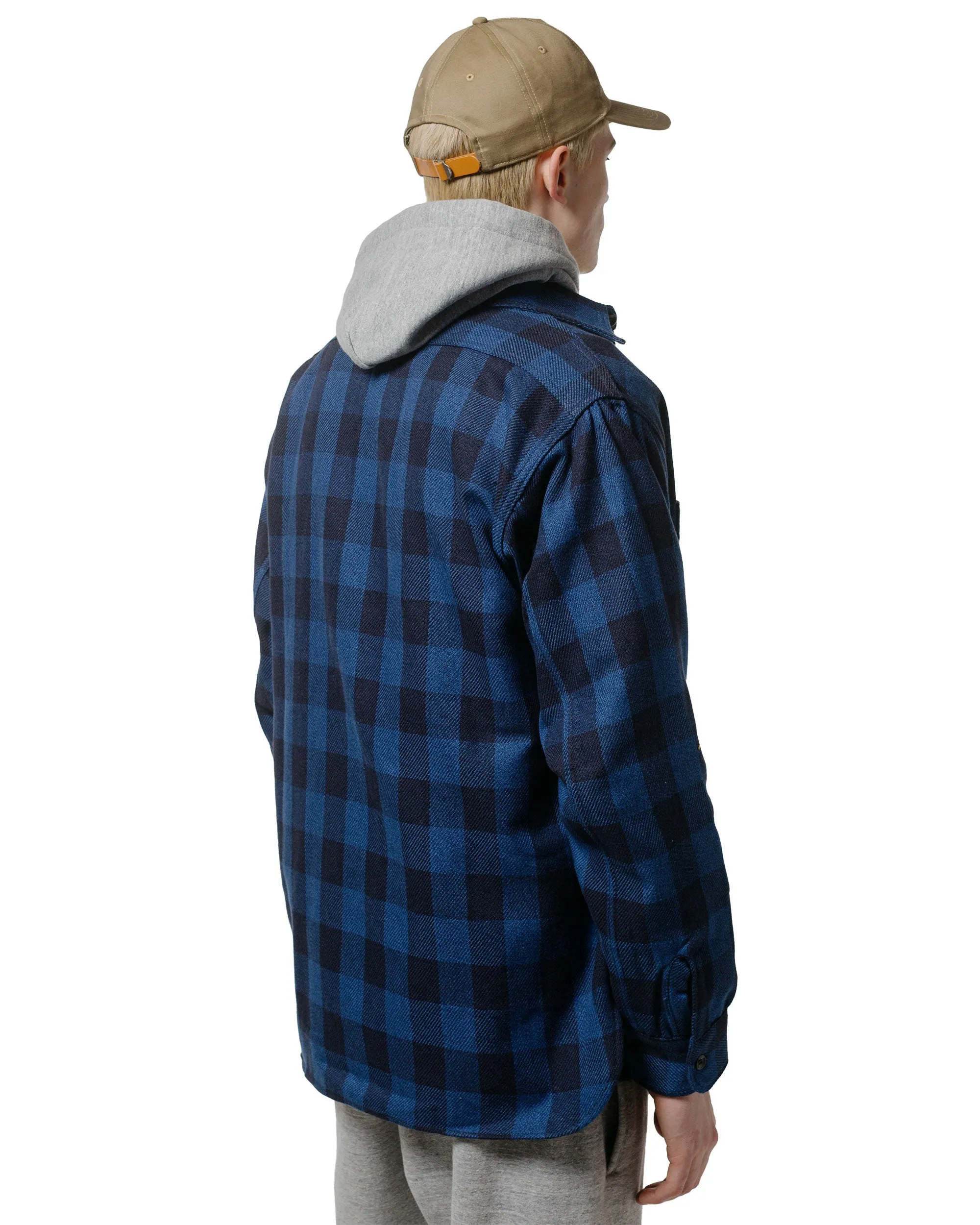 The Real McCoy's MS24102 8HU Twisted-Yarn Buffalo Check Flannel Shirt Blue/Black sold by Lost & Found product image thumbnail 3