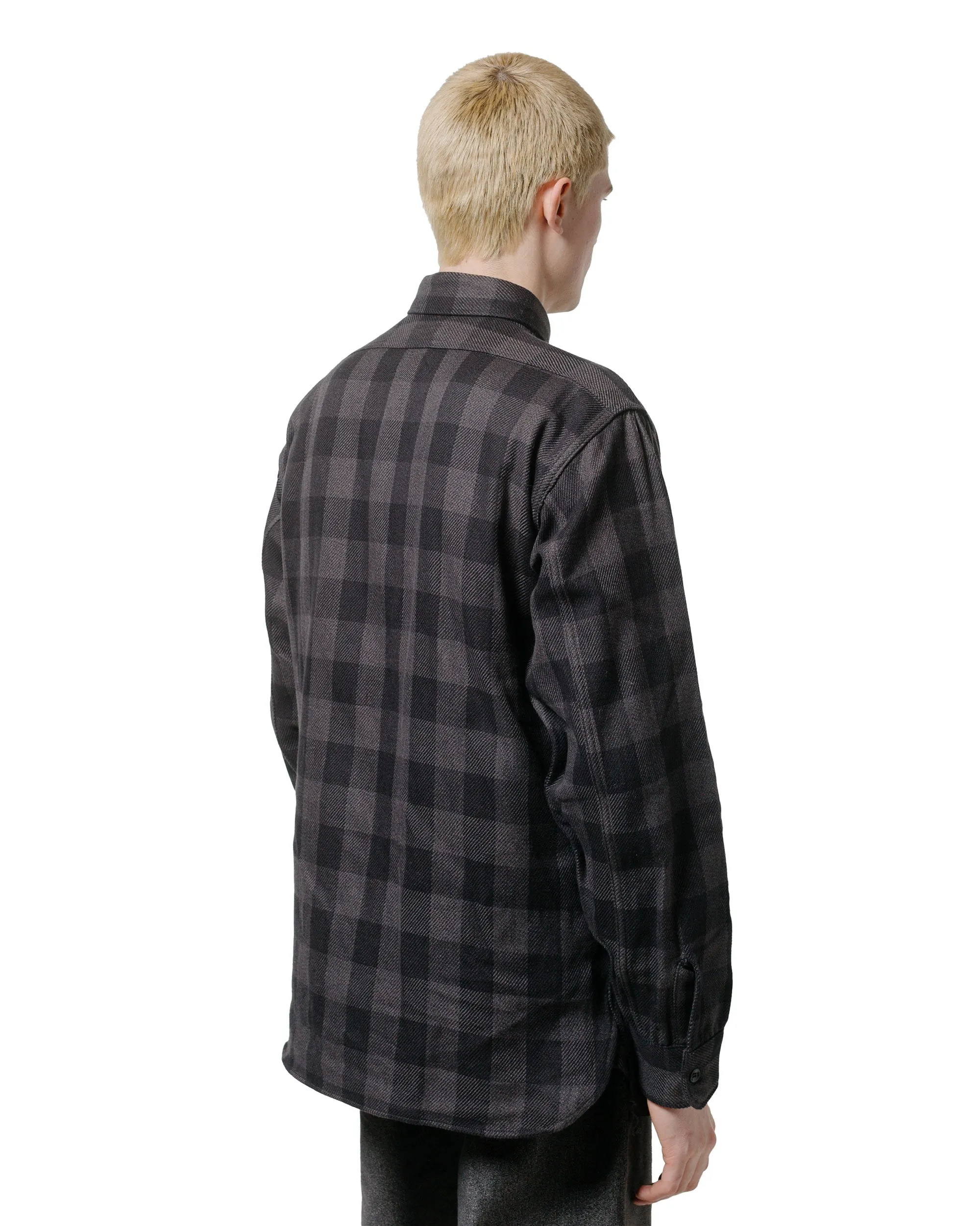 The Real McCoy's MS24102 8HU Twisted-Yarn Buffalo Check Flannel Shirt Black/Charcoal sold by Lost & Found product image thumbnail 3