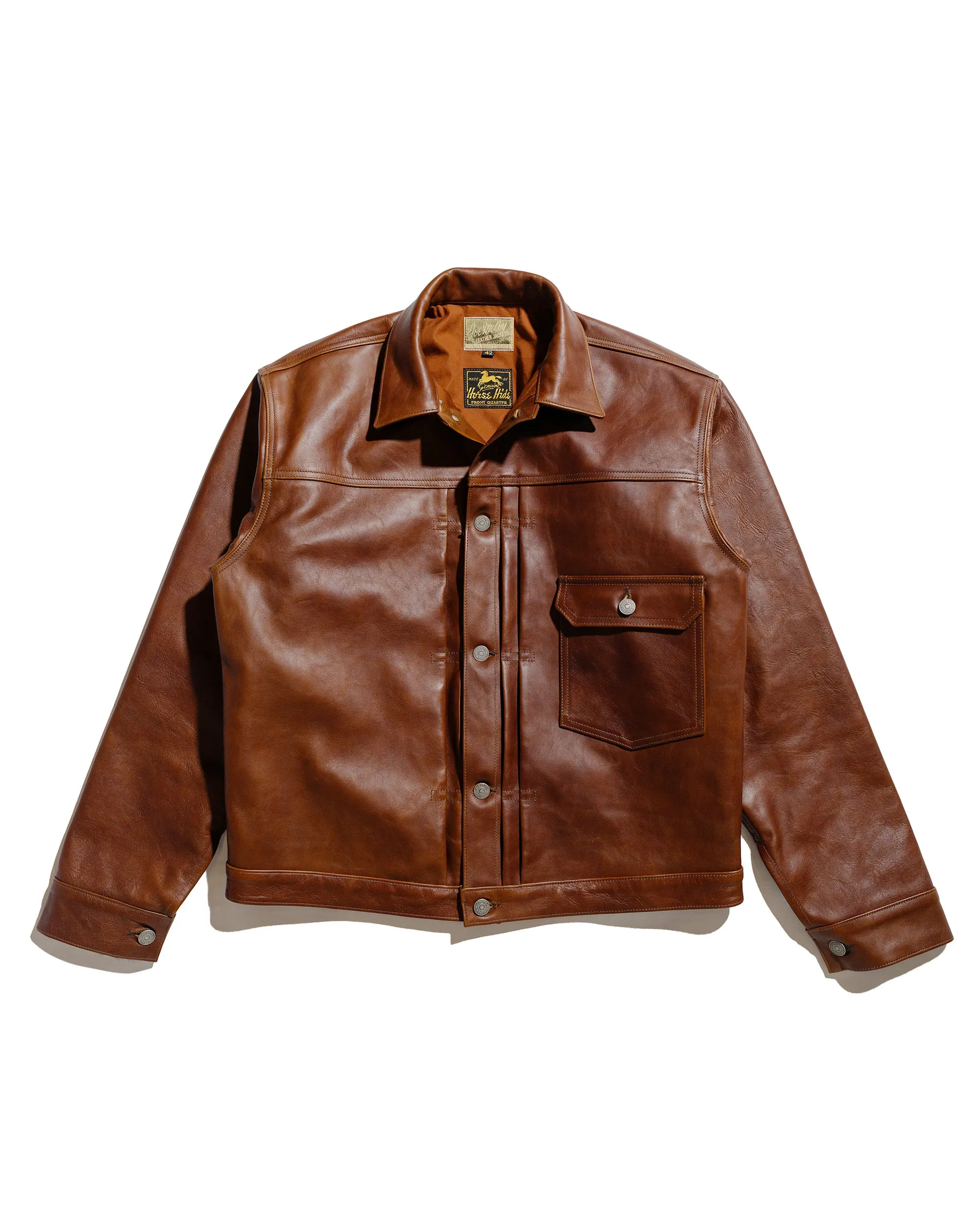 The Real McCoy's MJ23013 Type I Leather Jacket Brown sold by Lost & Found