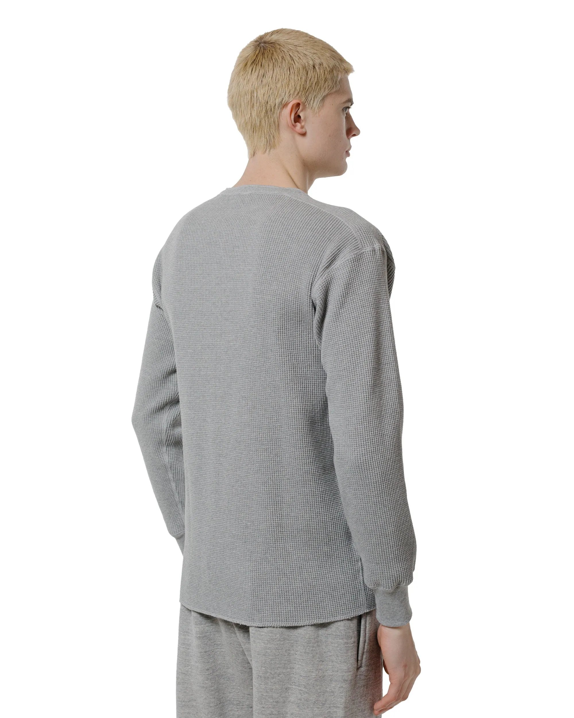 The Real McCoy's MC24122 Waffle Thermal Henley Undershirt L/S Medium Gray sold by Lost & Found product image thumbnail 3