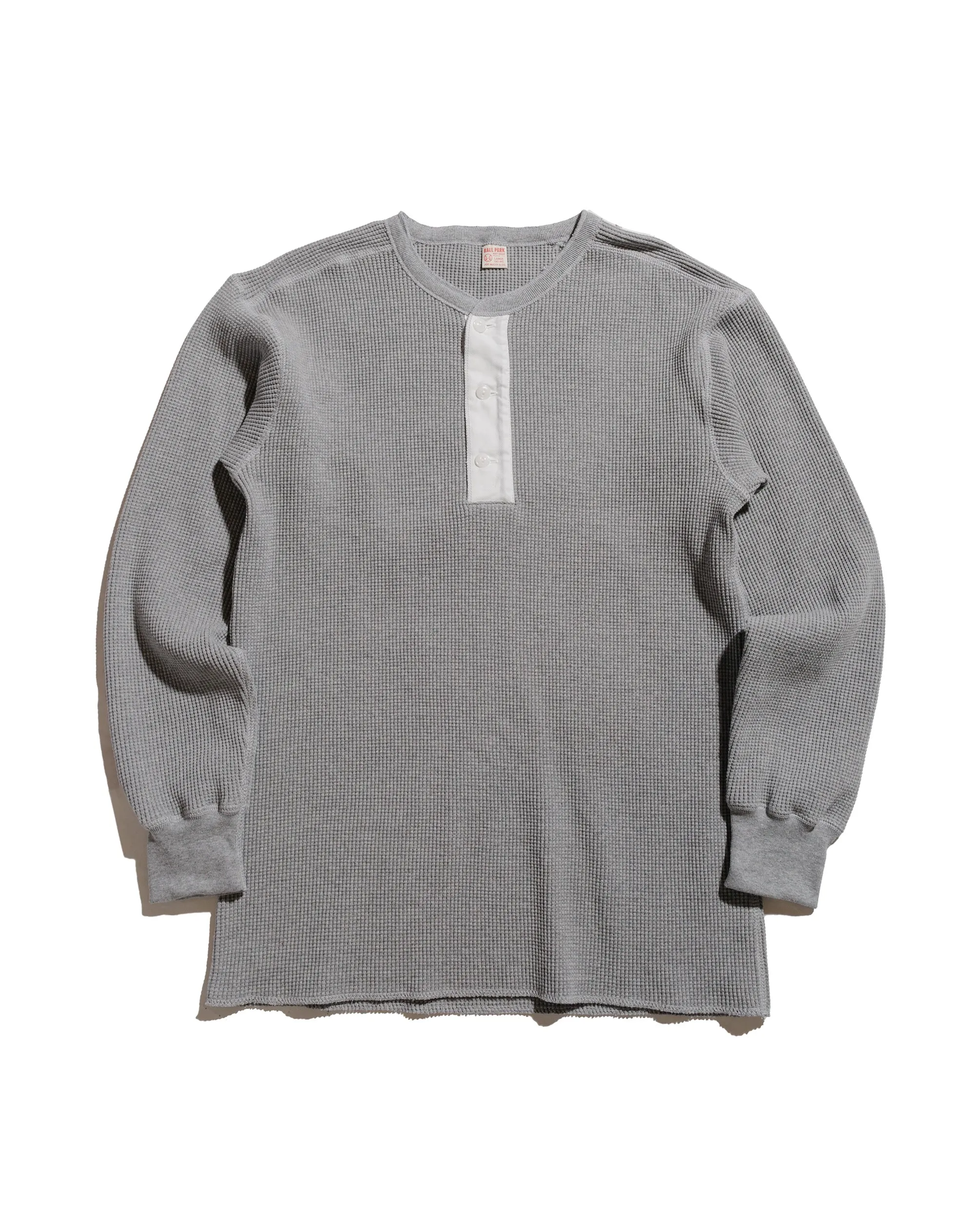 The Real McCoy's MC24122 Waffle Thermal Henley Undershirt L/S Medium Gray sold by Lost & Found