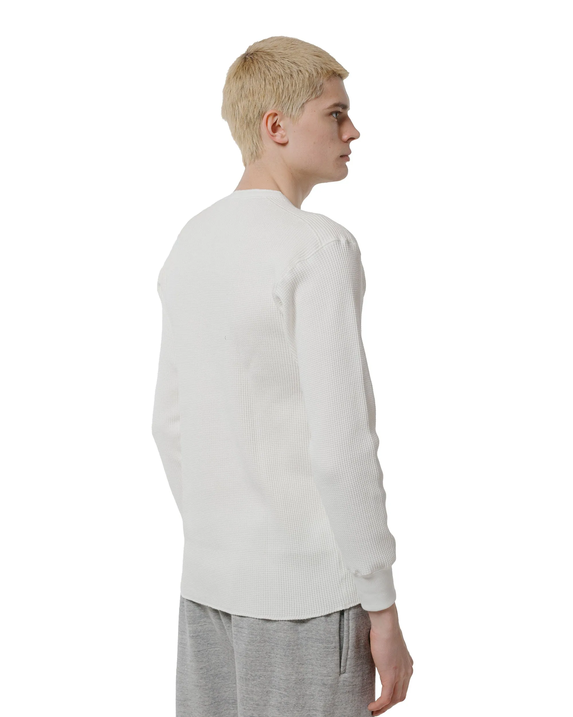The Real McCoy's MC24122 Waffle Thermal Henley Undershirt L/S White sold by Lost & Found product image thumbnail 3