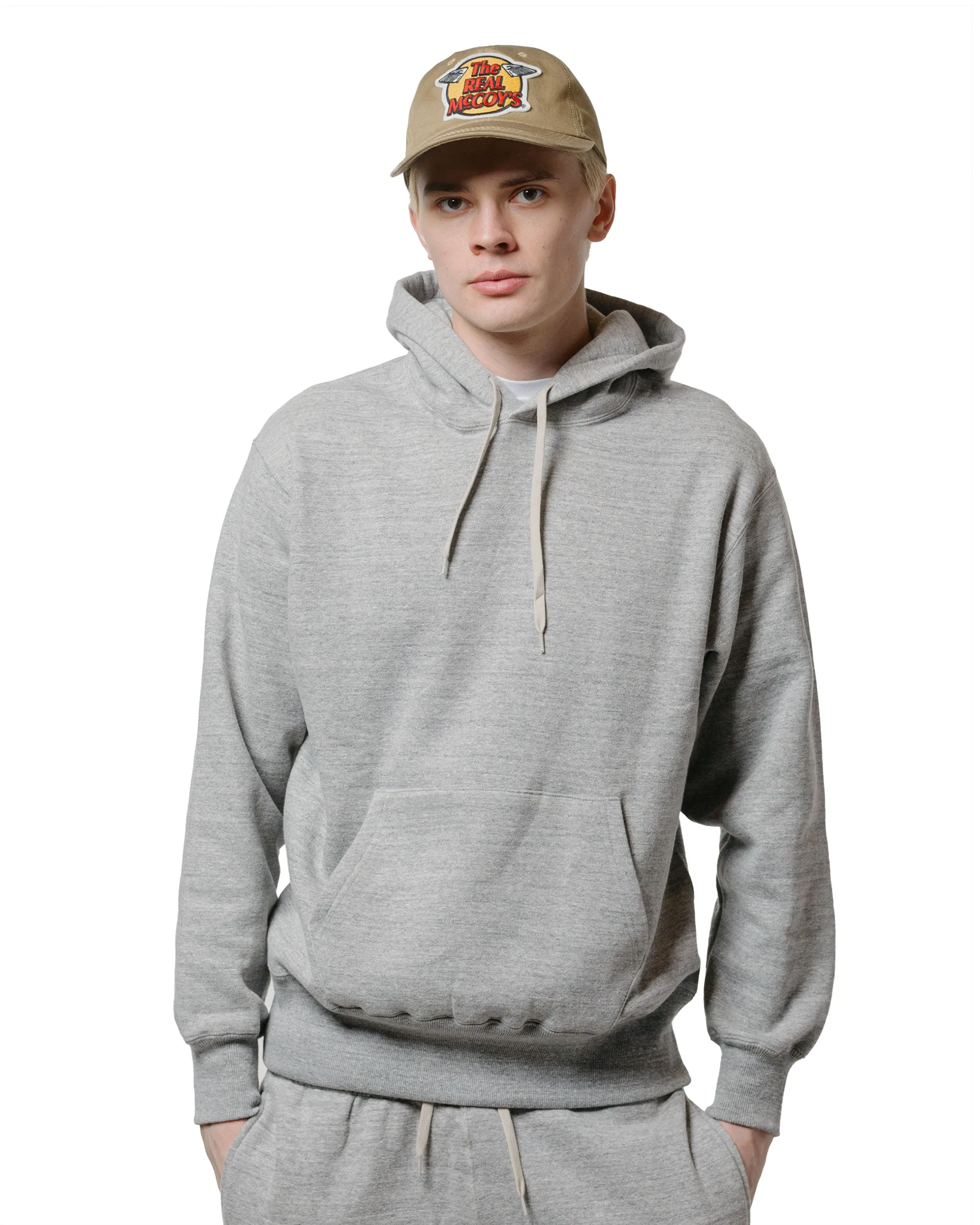 The Real McCoy’s MC24114 10 Oz. Loopwheel Hooded Sweatshirt Gray sold by Lost & Found product image thumbnail 2