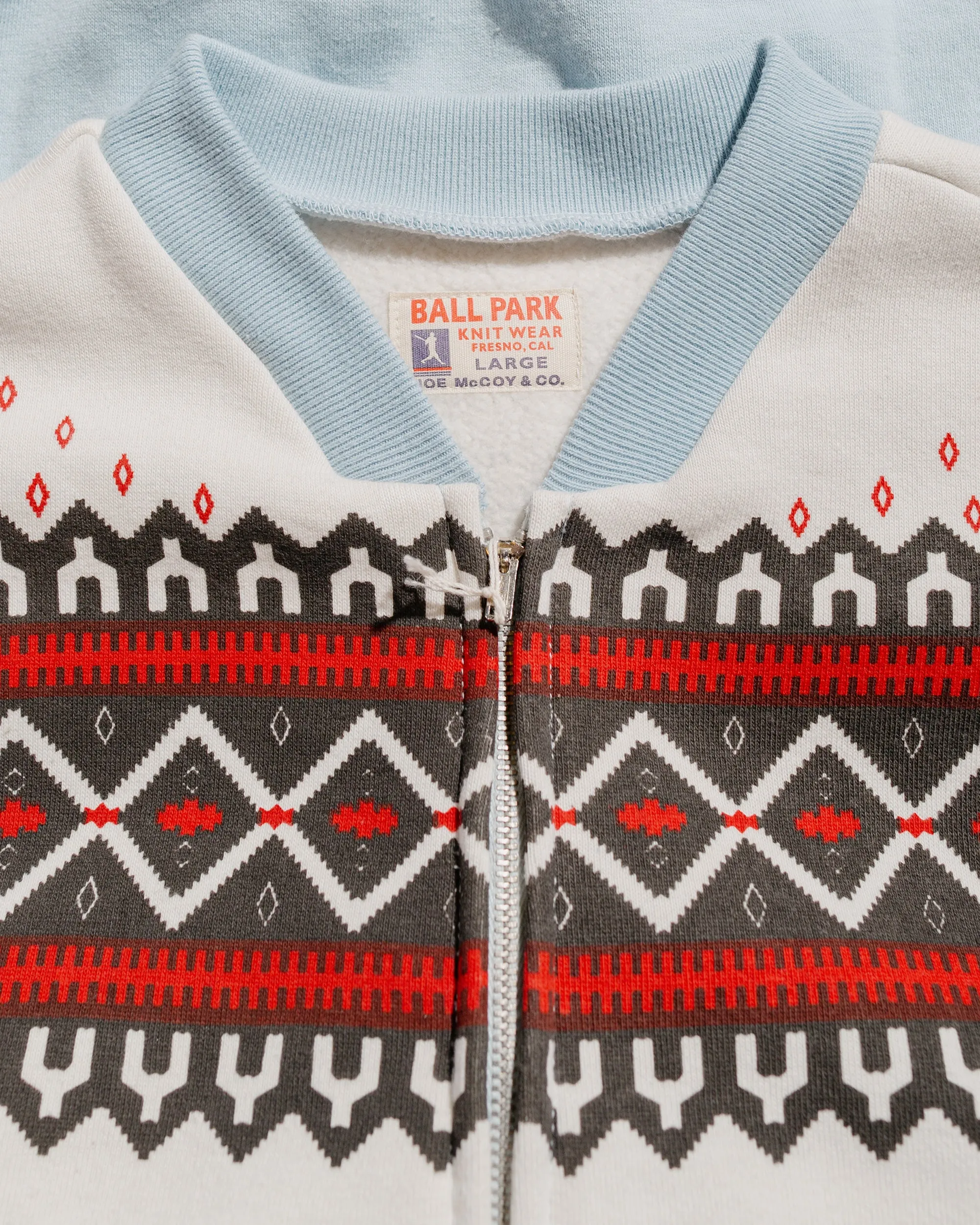 The Real McCoy’s MC24112 Printed Snow Pattern F/Z Sweatshirt Saxe sold by Lost & Found product image thumbnail 5