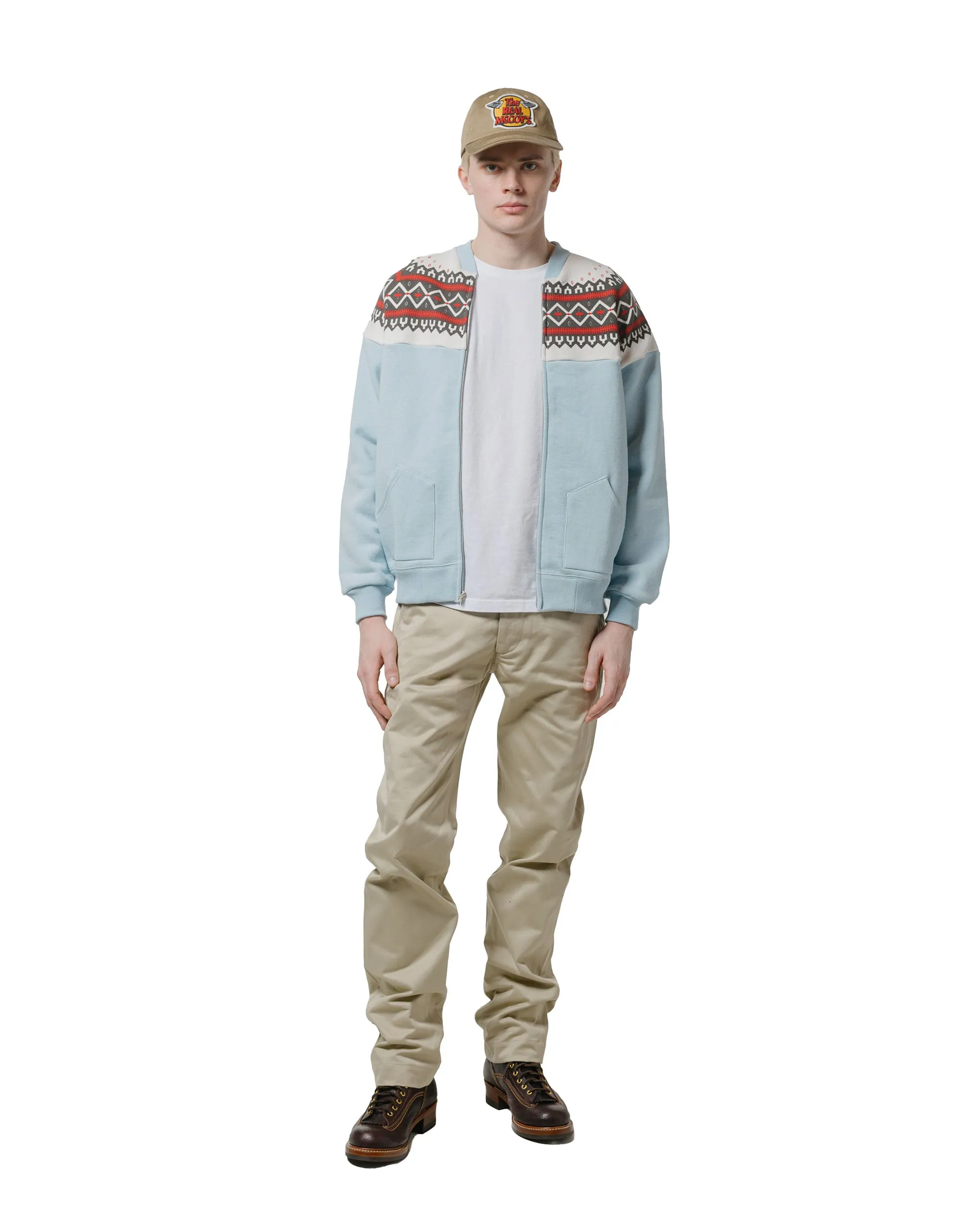 The Real McCoy’s MC24112 Printed Snow Pattern F/Z Sweatshirt Saxe sold by Lost & Found product image thumbnail 4