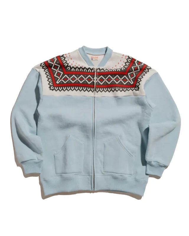 The Real McCoy’s MC24112 Printed Snow Pattern F/Z Sweatshirt Saxe sold by Lost & Found