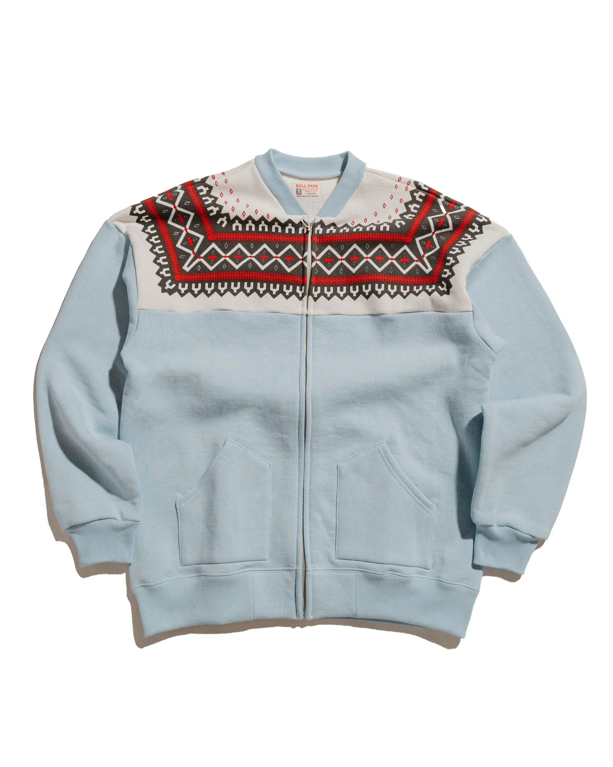 The Real McCoy’s MC24112 Printed Snow Pattern F/Z Sweatshirt Saxe sold by Lost & Found