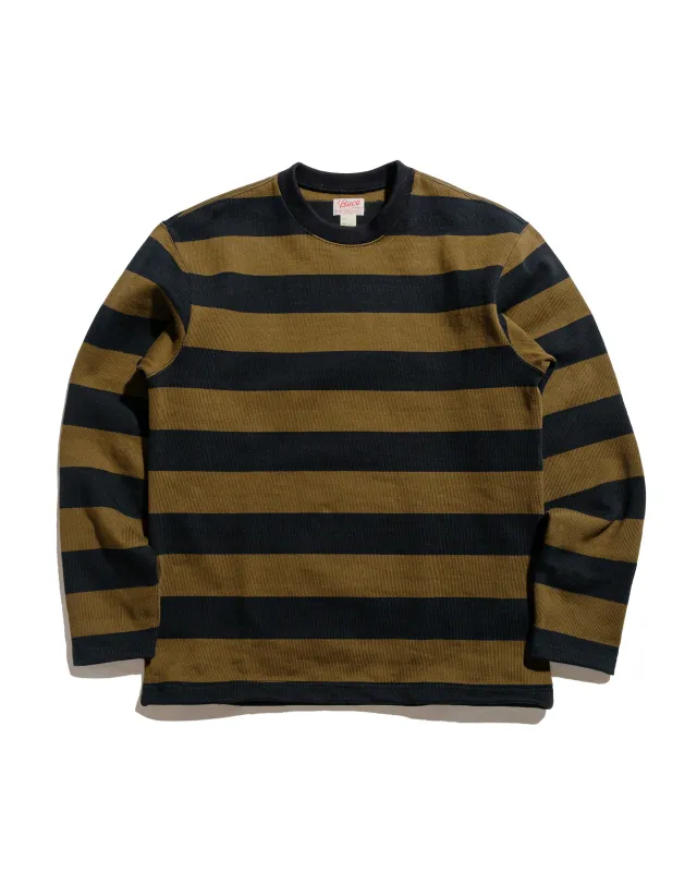 The Real McCoy's BC24101 Buco Stripe Racing Jersey Black/Olive sold by Lost & Found