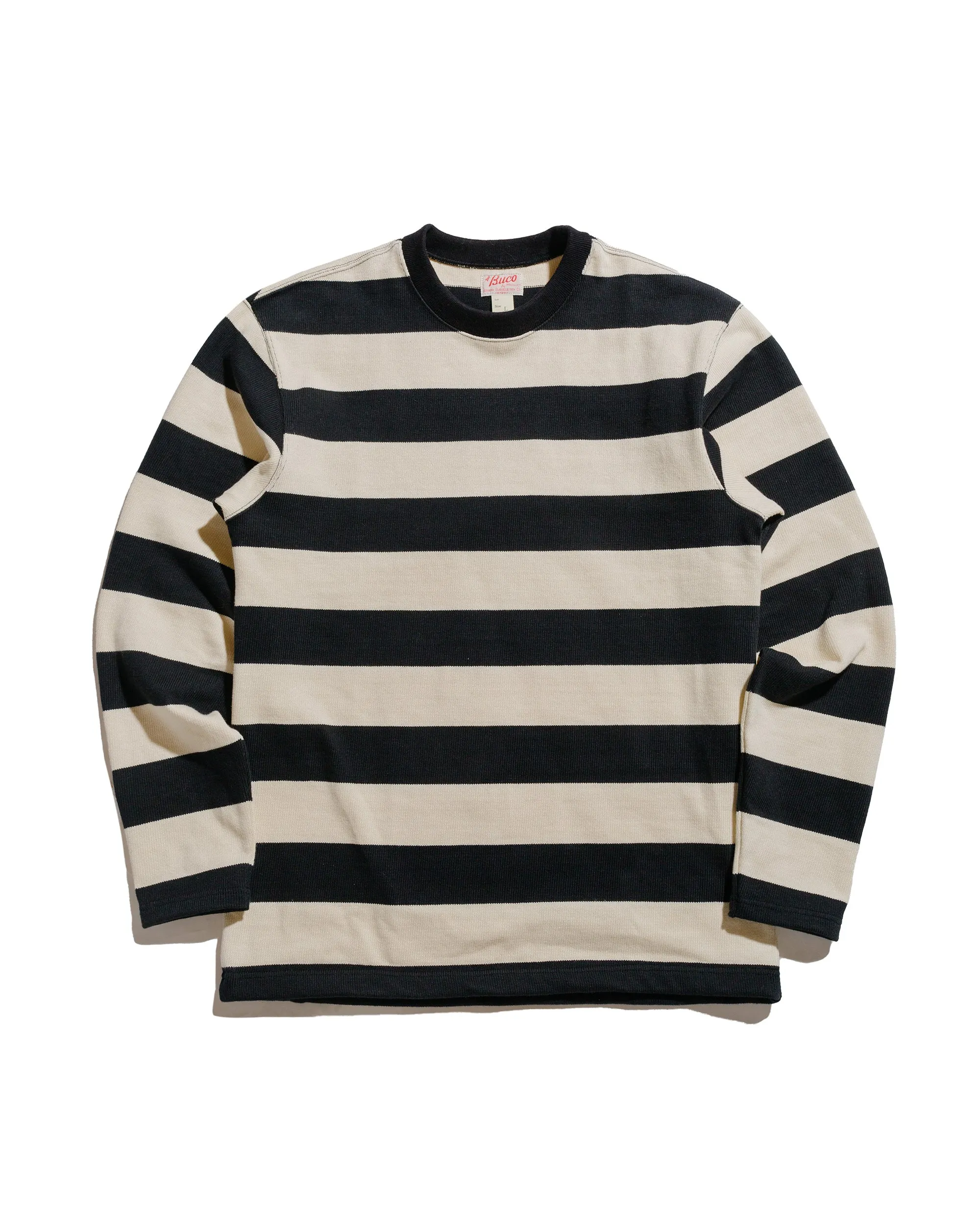 The Real McCoy's BC24101 Buco Stripe Racing Jersey Black/White sold by Lost & Found