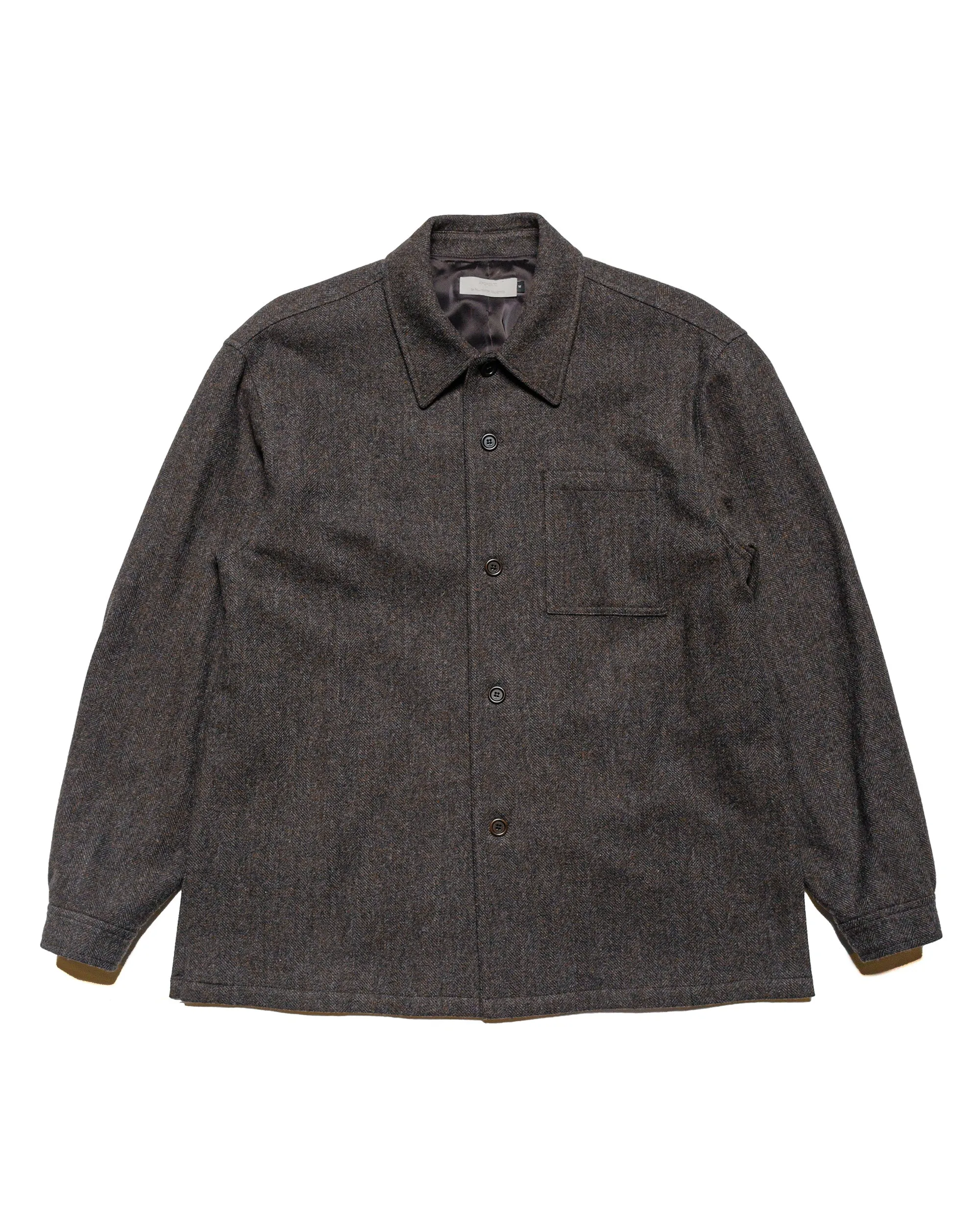 Amomento Wool Shirt Dark Brown sold by Lost & Found