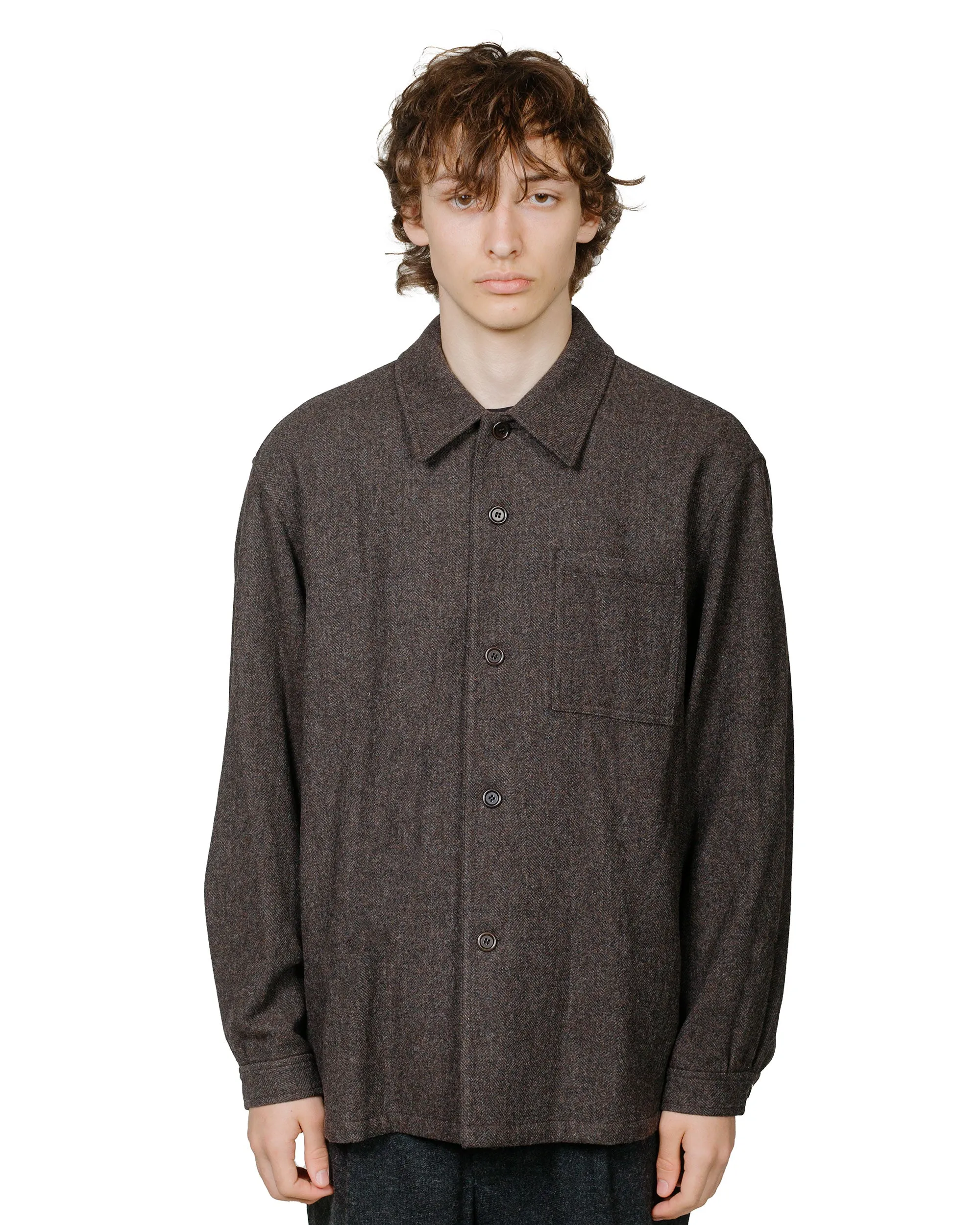 Amomento Wool Shirt Dark Brown sold by Lost & Found product image thumbnail 2