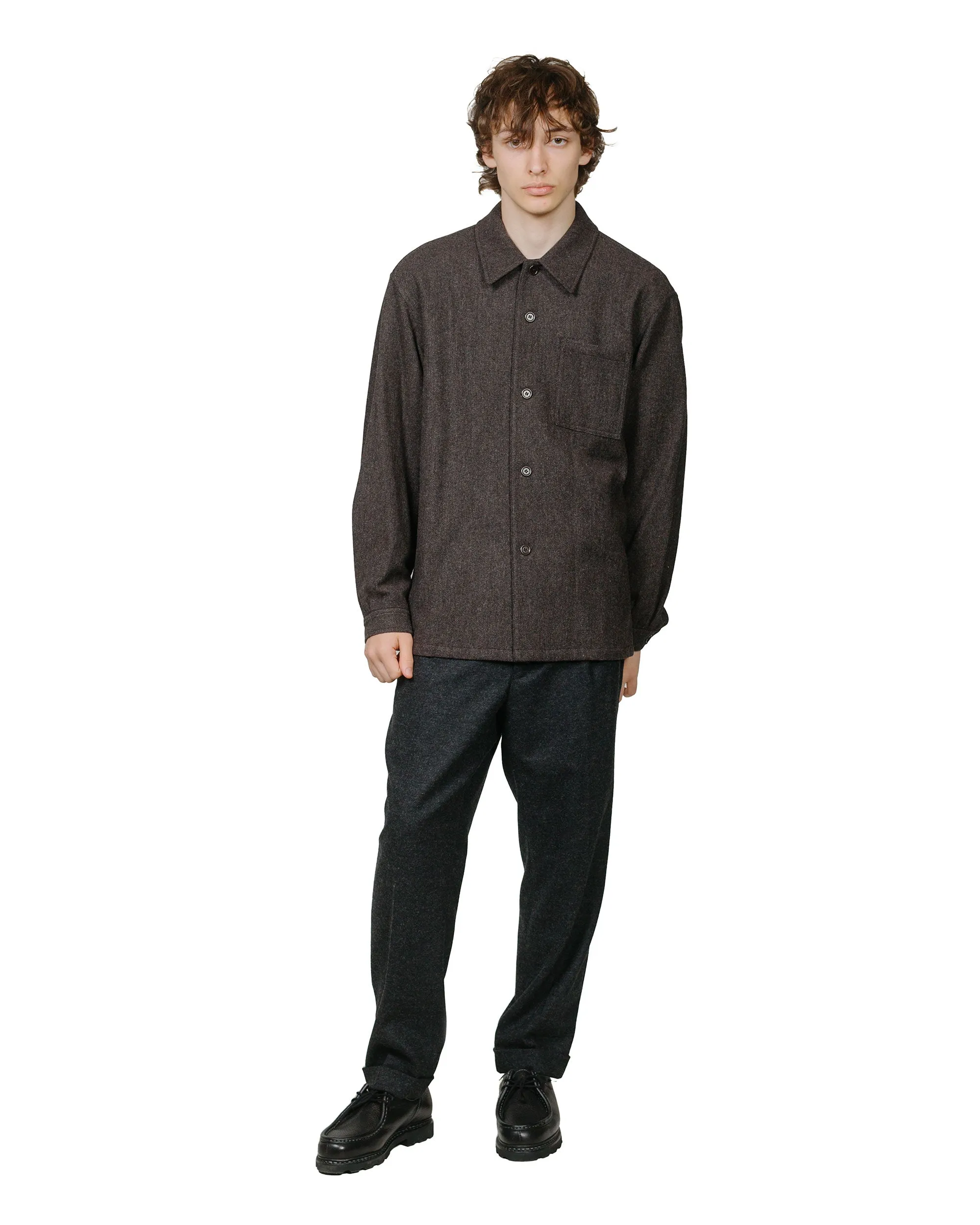 Amomento Wool Shirt Dark Brown sold by Lost & Found product image thumbnail 4