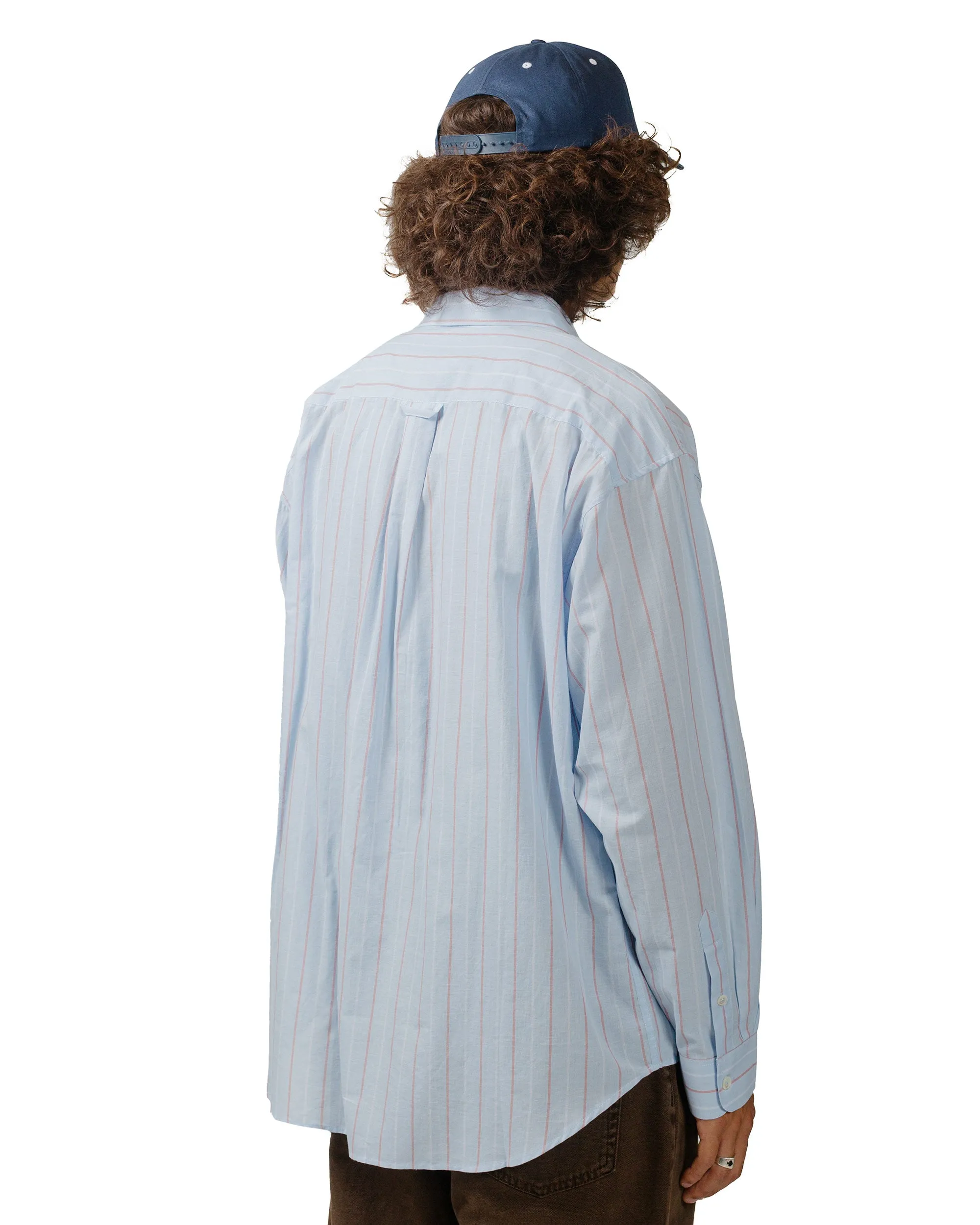Stüssy Classic Shirt Striped Cotton Linen Light Blue sold by Lost & Found product image thumbnail 3