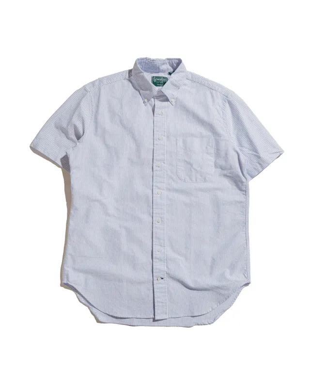Gitman Vintage Bros. Blue Stripe Oxford Short Sleeve sold by Lost & Found