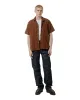 Gitman Vintage Bros. Brown Dobby Stripe Camp Shirt sold by Lost & Found