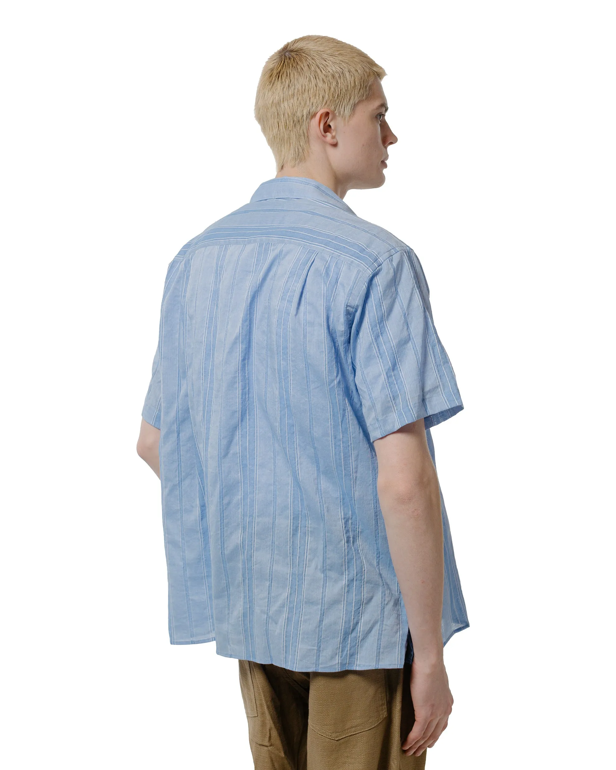 Gitman Vintage Bros. Blue Japanese Dobby Stripe Camp Shirt sold by Lost & Found product image thumbnail 3
