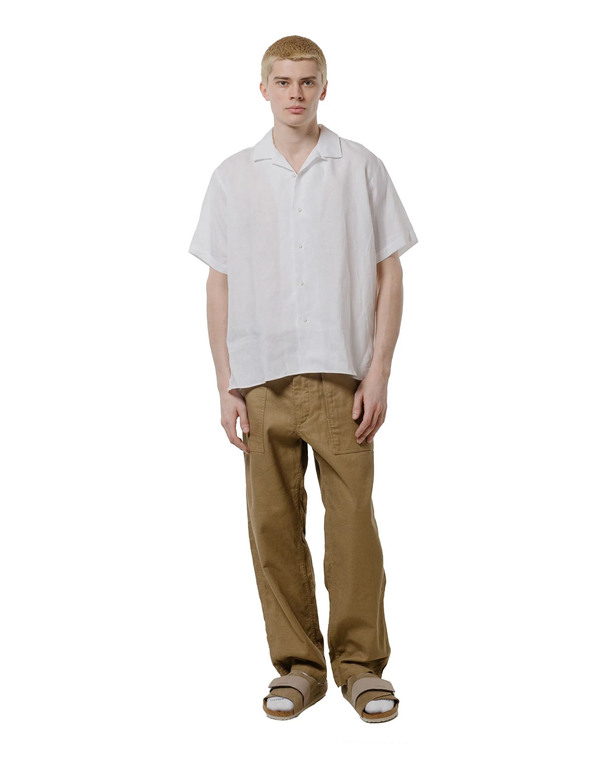 Gitman Vintage Bros. White Linen Short Sleeve Camp Shirt sold by Lost & Found product image thumbnail 4
