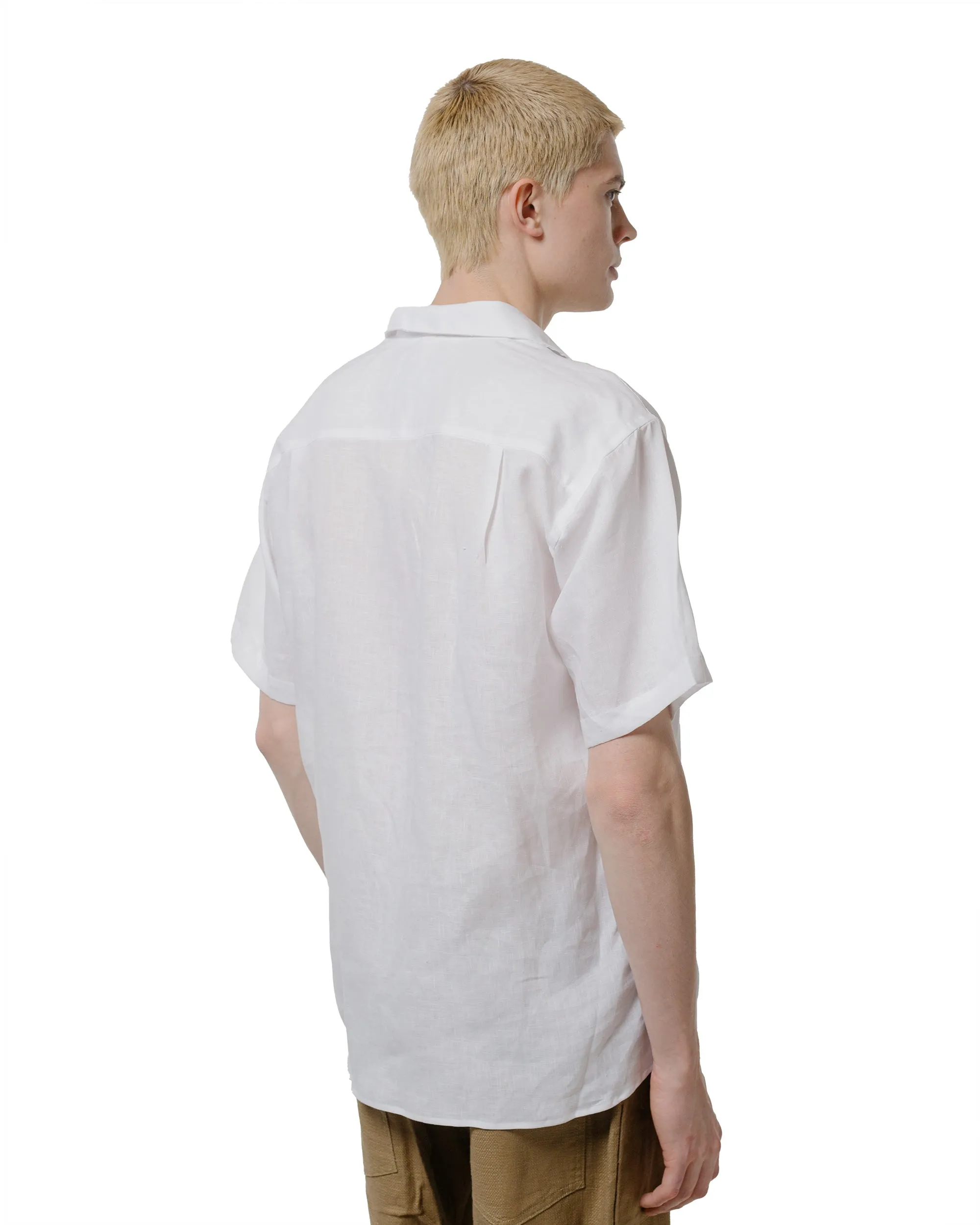 Gitman Vintage Bros. White Linen Short Sleeve Camp Shirt sold by Lost & Found product image thumbnail 3