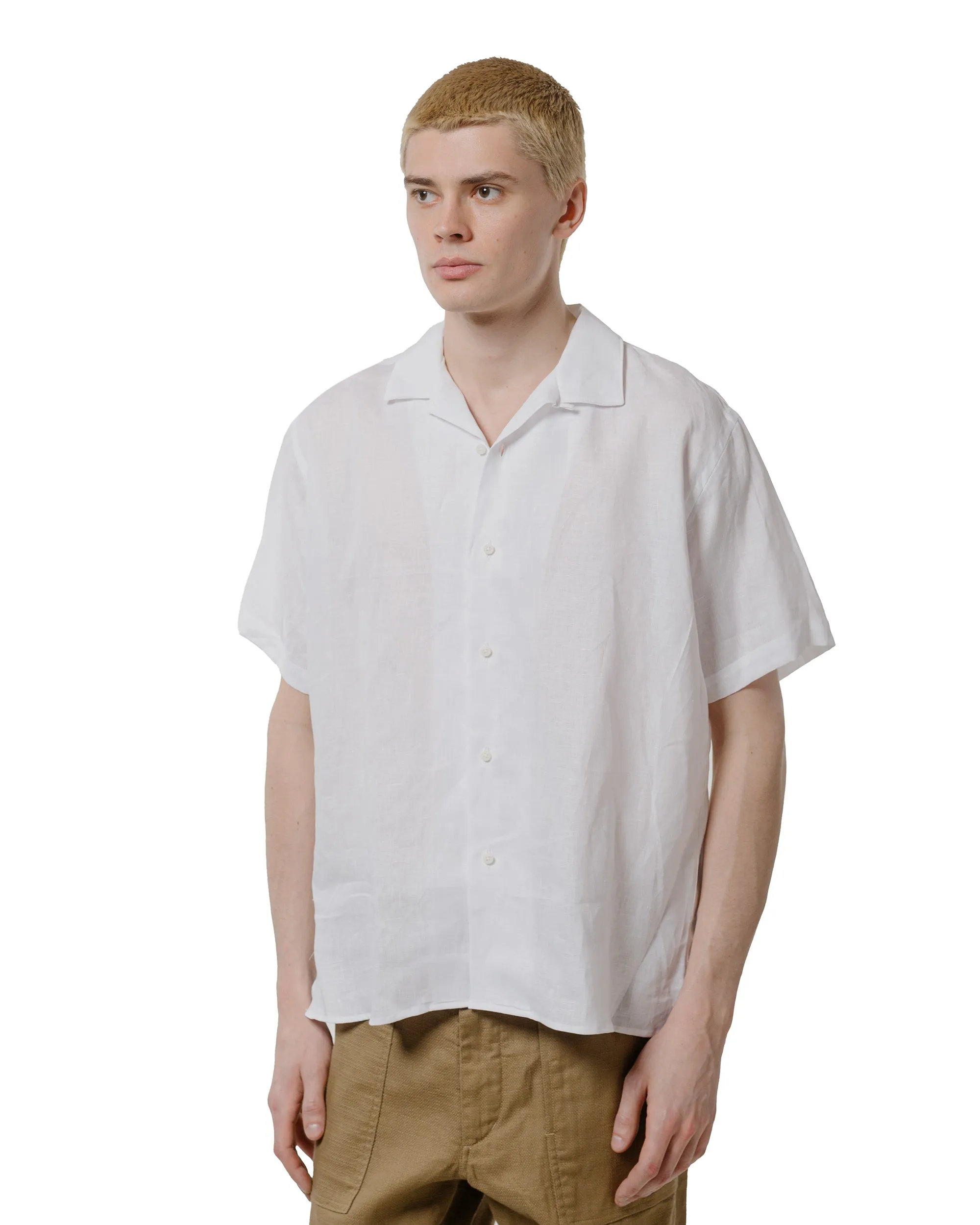 Gitman Vintage Bros. White Linen Short Sleeve Camp Shirt sold by Lost & Found product image thumbnail 2