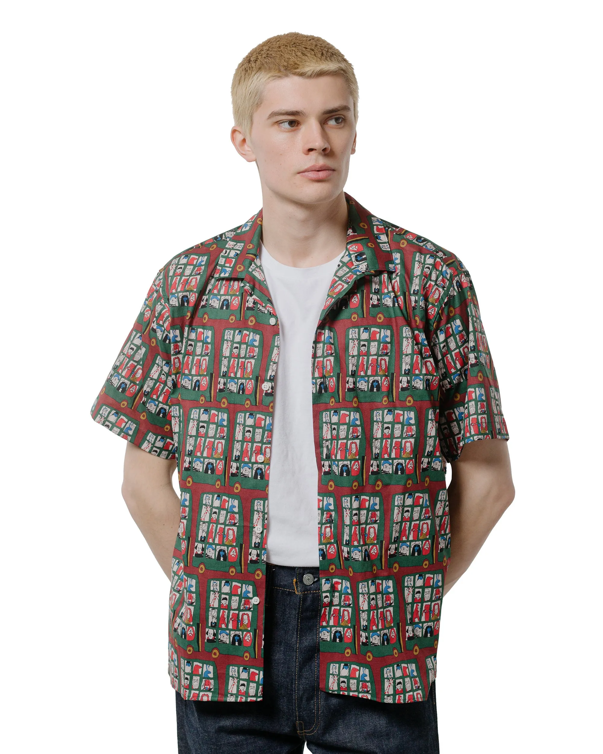 Gitman Vintage Bros. Green Git On The Bus, Gus Camp Shirt sold by Lost & Found product image thumbnail 2