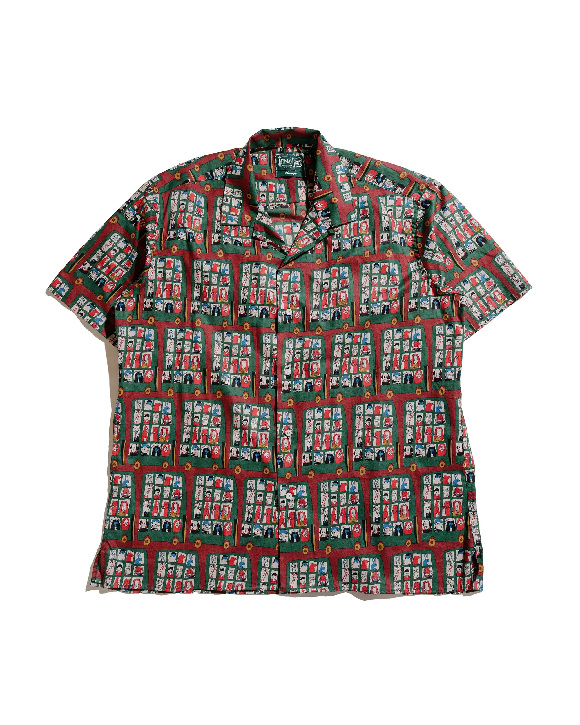 Gitman Vintage Bros. Green Git On The Bus, Gus Camp Shirt sold by Lost & Found