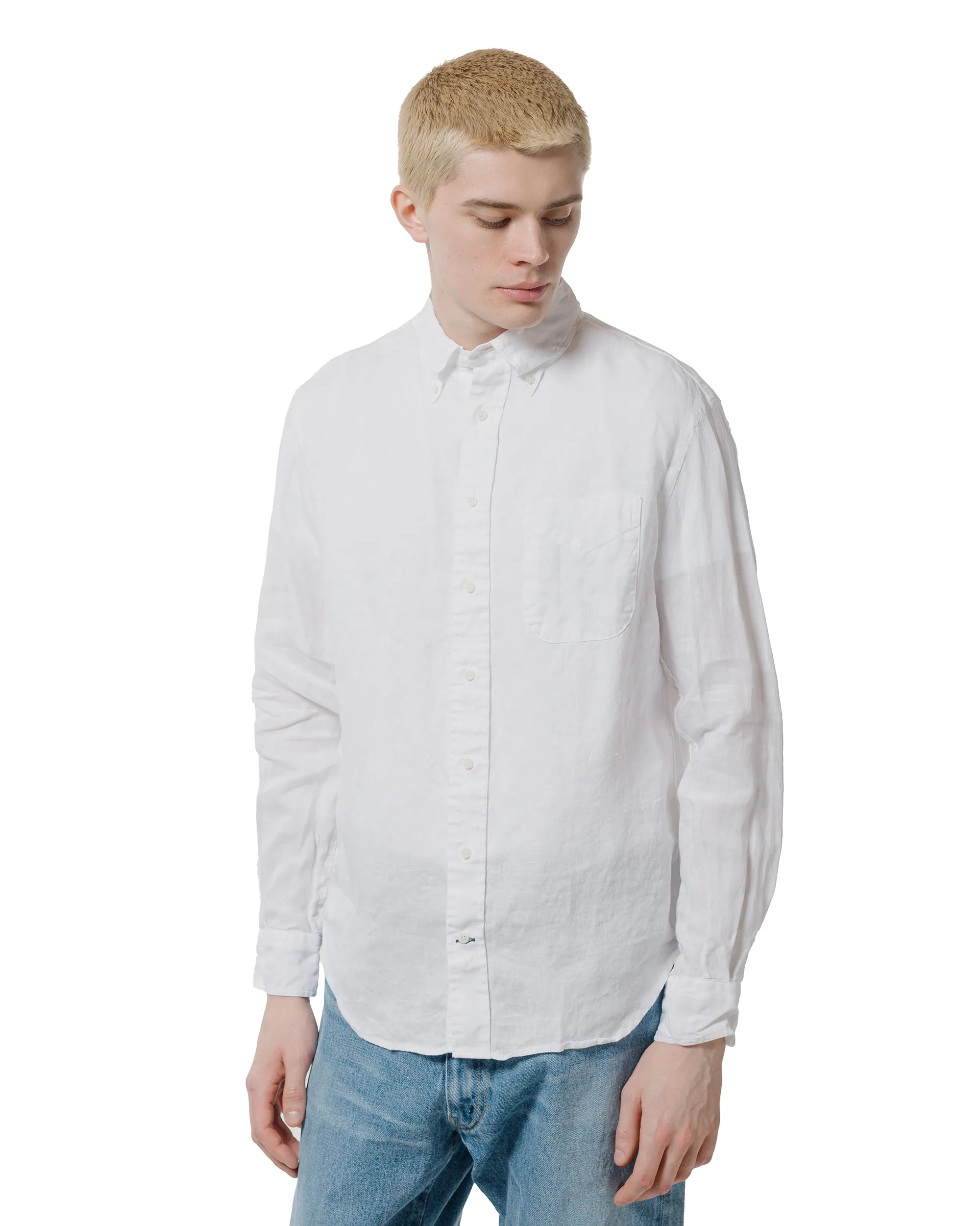 Gitman Vintage Bros. White Linen Long Sleeve Shirt sold by Lost & Found product image thumbnail 2