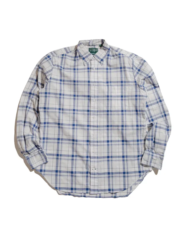 Gitman Vintage Bros. Navy Archive Dishtowel Check Shirt sold by Lost & Found