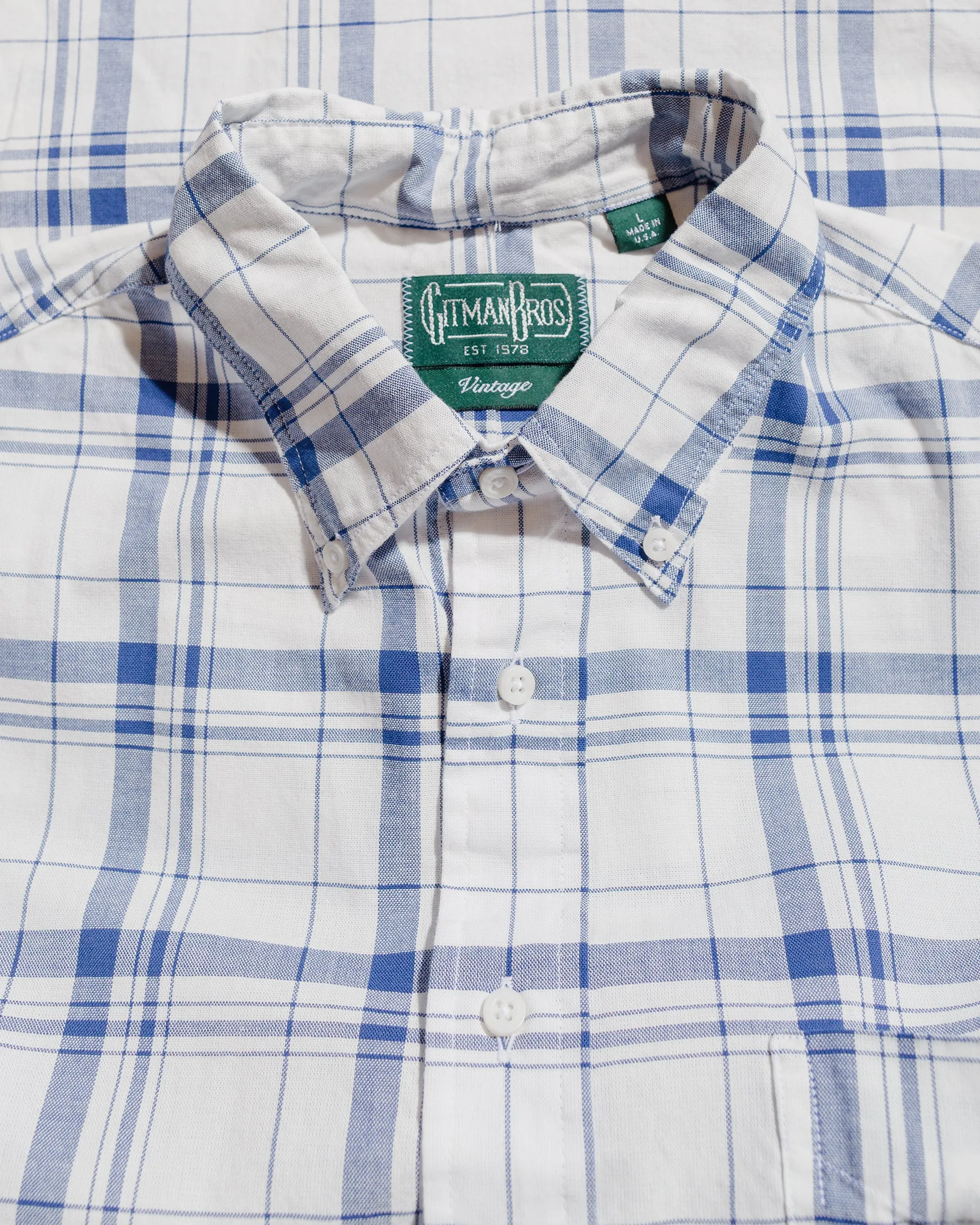 Gitman Vintage Bros. Navy Archive Dishtowel Check Shirt sold by Lost & Found product image thumbnail 5